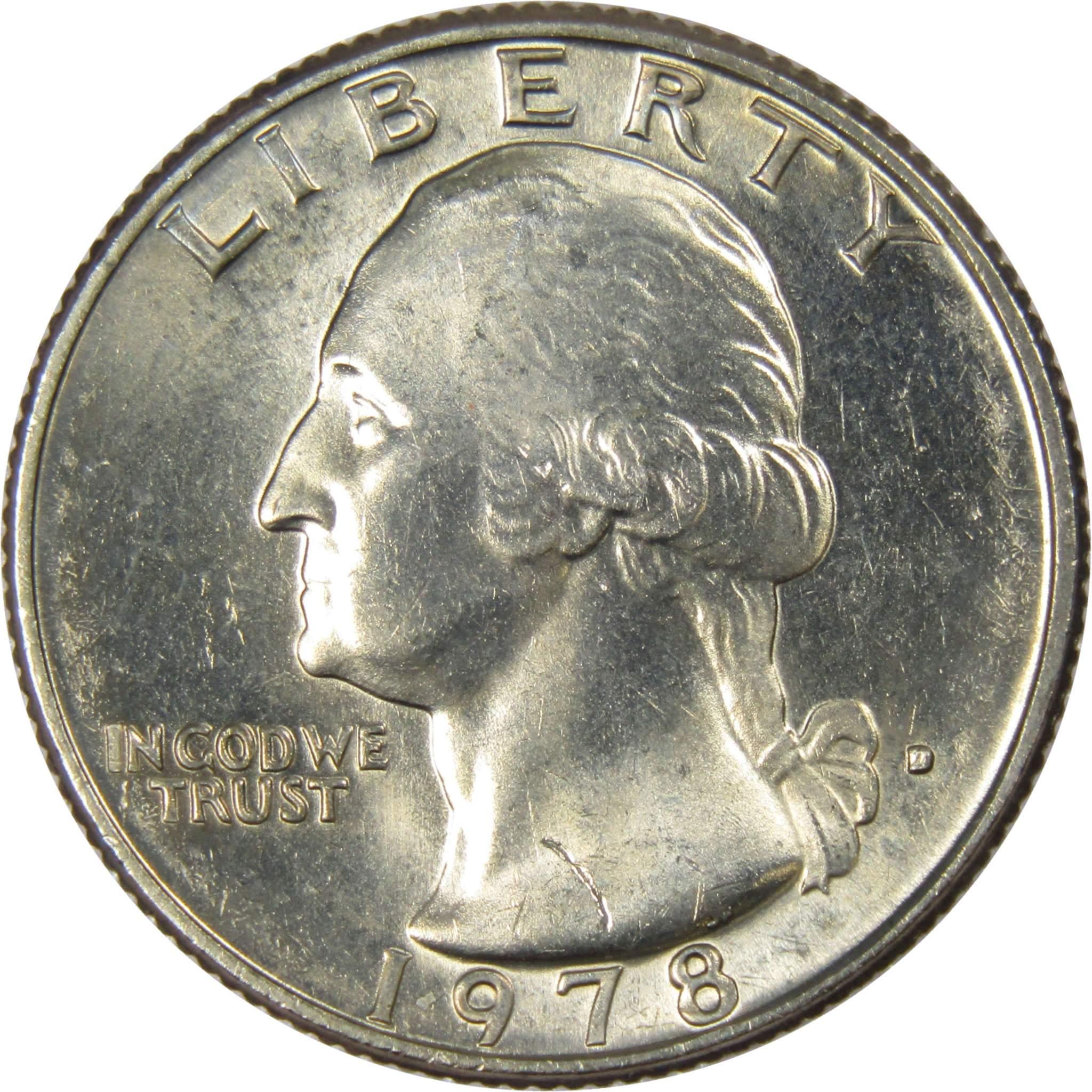 1978 D Washington Quarter BU Uncirculated Mint State 25c US Coin Collectible