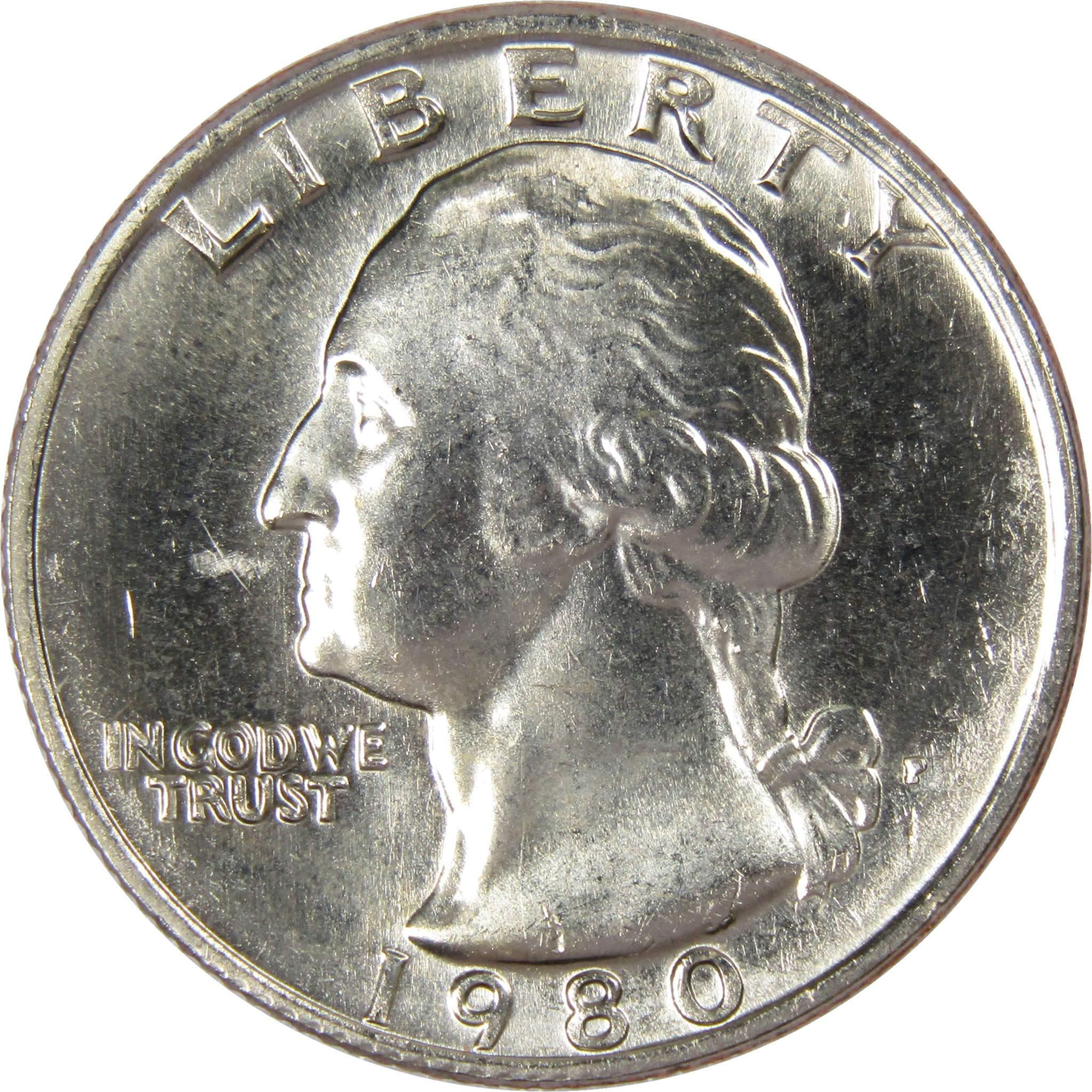 1980 P Washington Quarter BU Uncirculated Mint State 25c US Coin Collectible