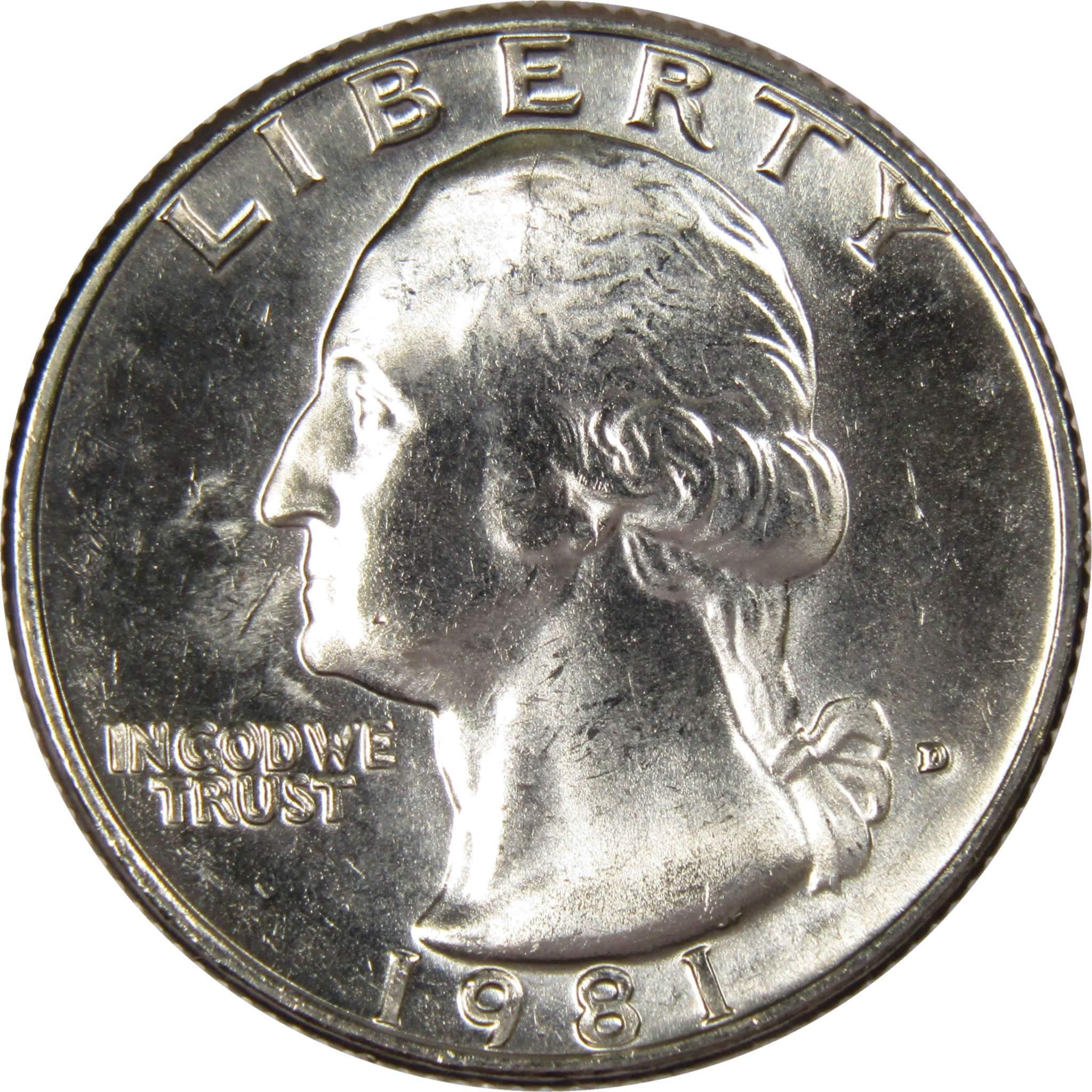 1981 D Washington Quarter BU Uncirculated Mint State 25c US Coin Collectible