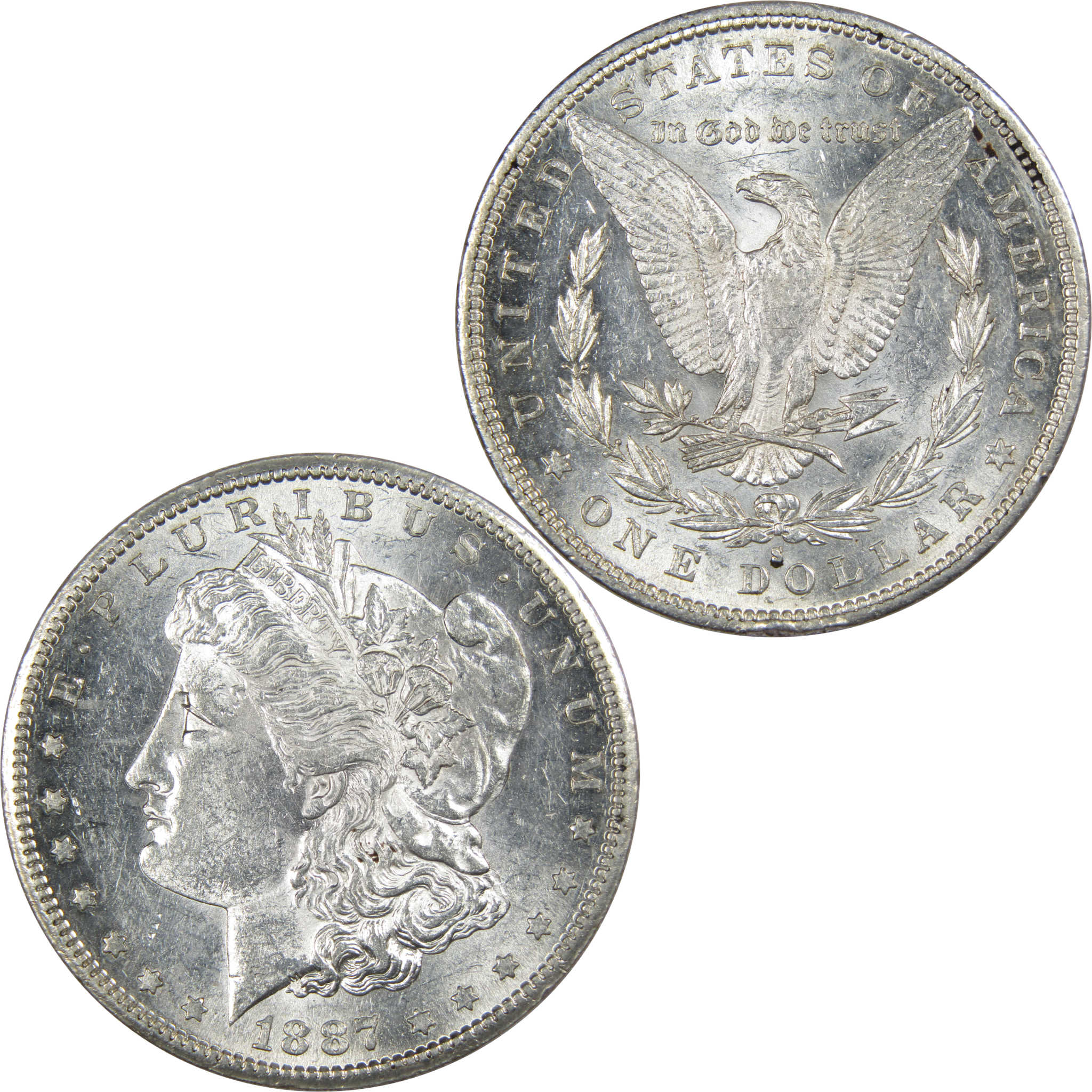 1887 S Morgan Dollar CH AU Choice About Uncirculated Silver SKU:I449 - Morgan coin - Morgan silver dollar - Morgan silver dollar for sale - Profile Coins &amp; Collectibles