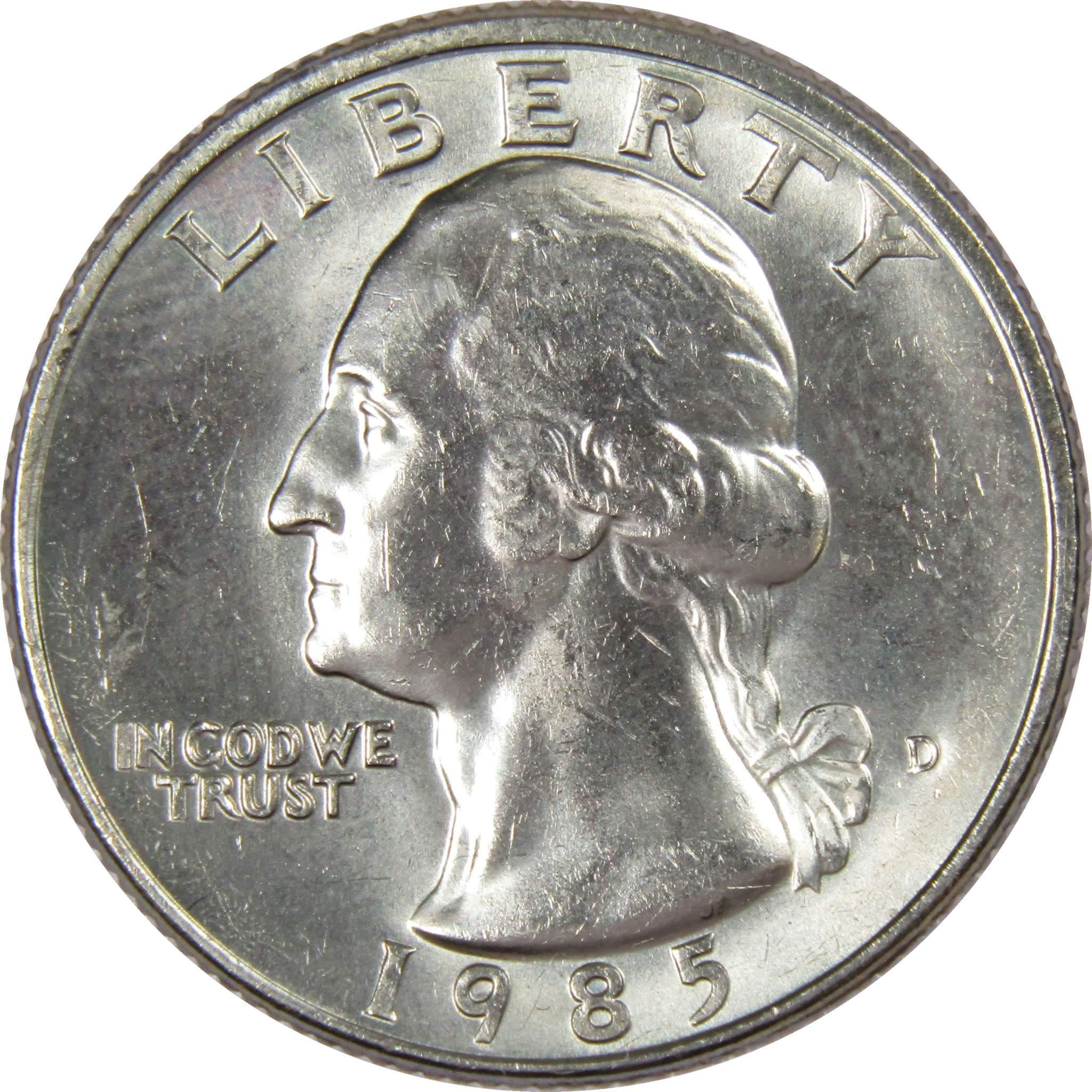 1985 D Washington Quarter BU Uncirculated Mint State 25c US Coin Collectible