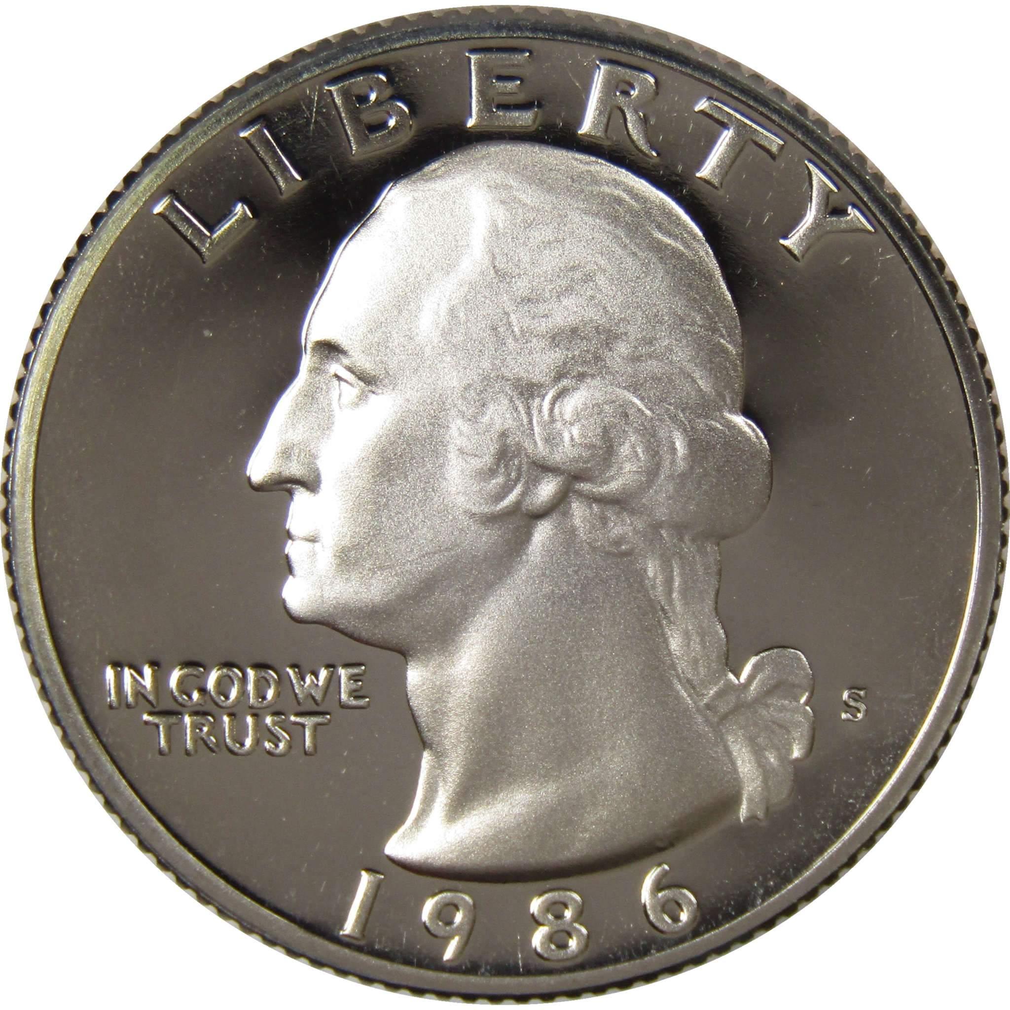 1986 S Washington Quarter Choice Proof 25c US Coin Collectible