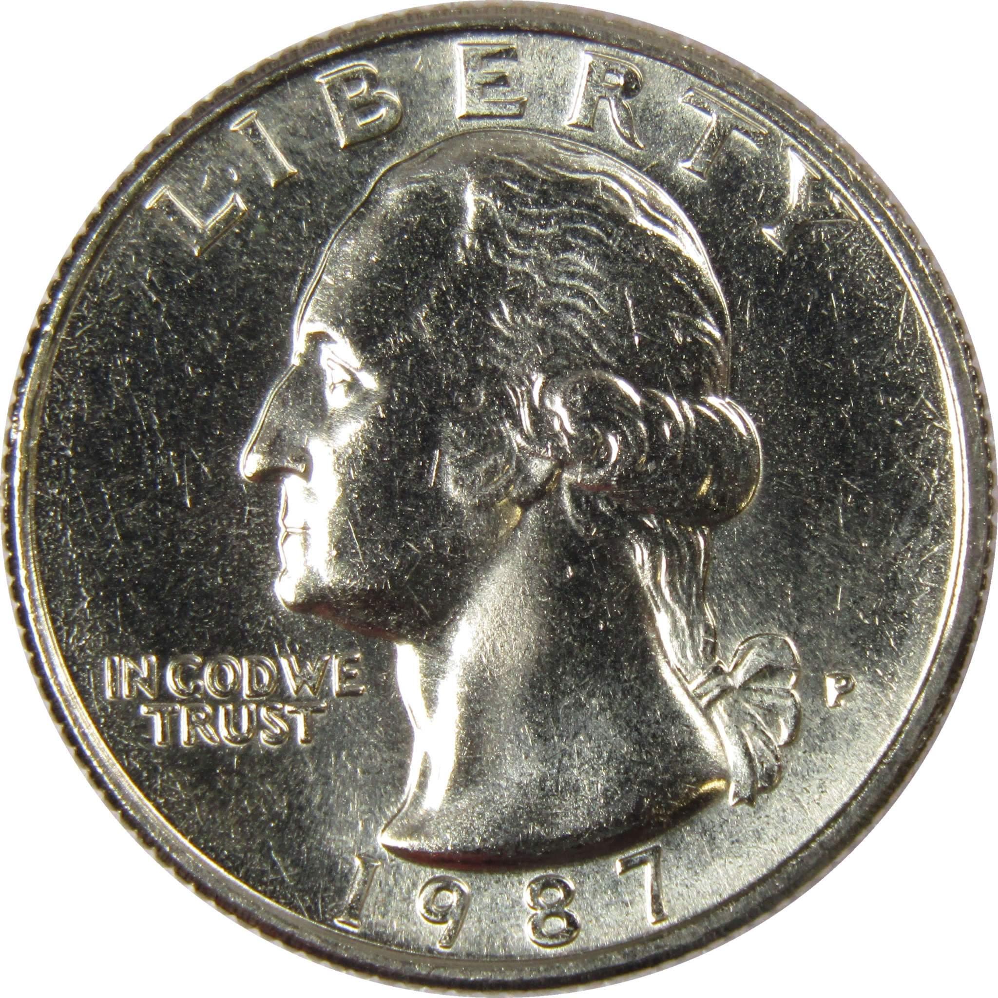 1987 P Washington Quarter BU Uncirculated Mint State 25c US Coin Collectible