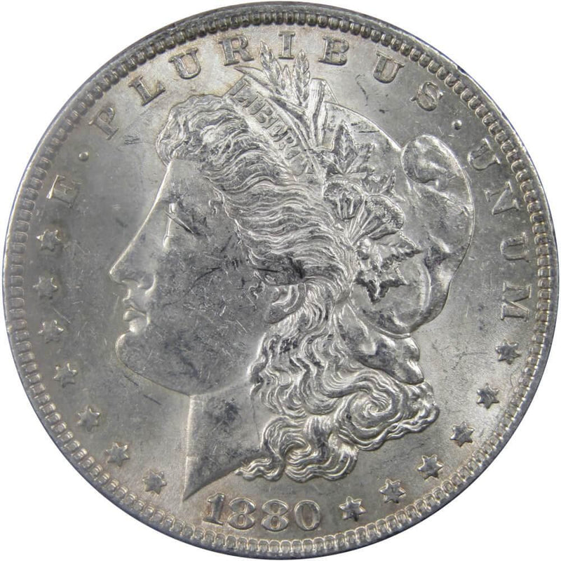 1880 Morgan Dollar AU About Uncirculated 90% Silver $1 US Coin Collectible - Morgan coin - Morgan silver dollar - Morgan silver dollar for sale - Profile Coins &amp; Collectibles