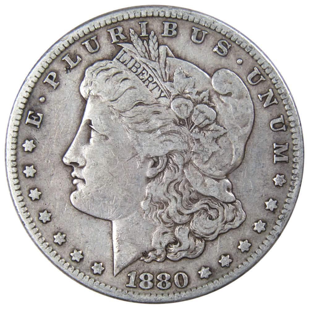 1880 S Morgan Dollar F Fine 90% Silver $1 US Coin Collectible - Morgan coin - Morgan silver dollar - Morgan silver dollar for sale - Profile Coins &amp; Collectibles