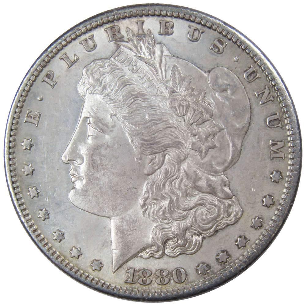 1880 S Morgan Dollar AU About Uncirculated 90% Silver $1 US Coin Collectible - Morgan coin - Morgan silver dollar - Morgan silver dollar for sale - Profile Coins &amp; Collectibles