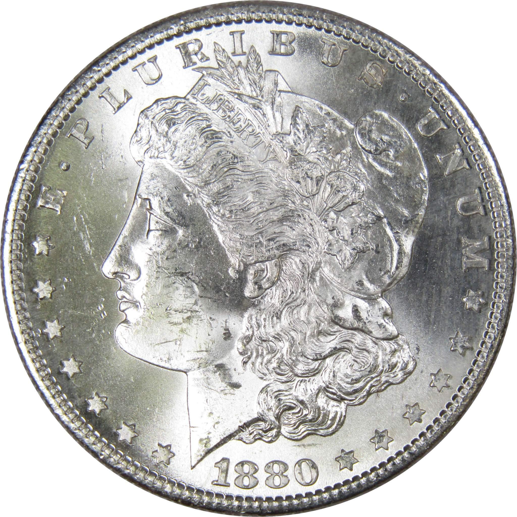 1880 S Morgan Dollar BU Uncirculated Mint State 90% Silver $1 US Coin - Morgan coin - Morgan silver dollar - Morgan silver dollar for sale - Profile Coins &amp; Collectibles