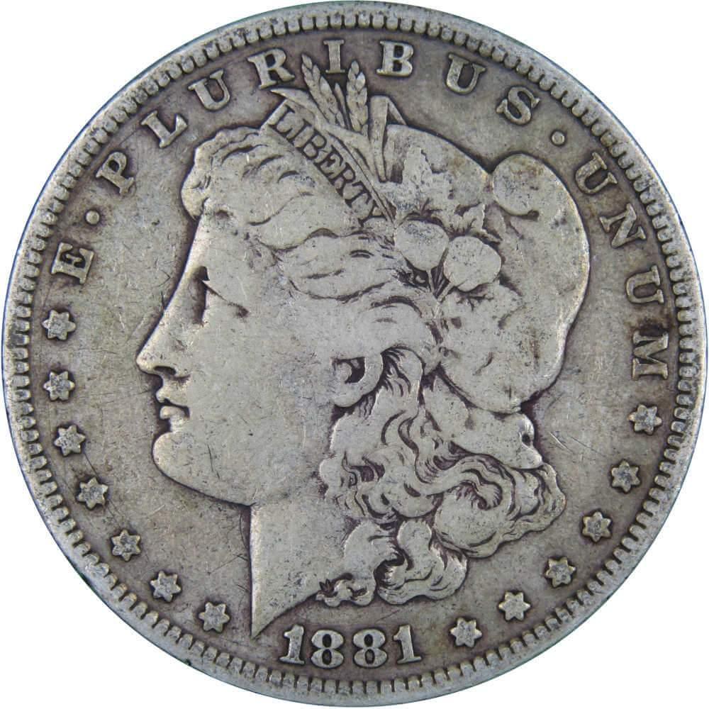 1881 Morgan Dollar VG Very Good 90% Silver $1 US Coin Collectible - Morgan coin - Morgan silver dollar - Morgan silver dollar for sale - Profile Coins &amp; Collectibles