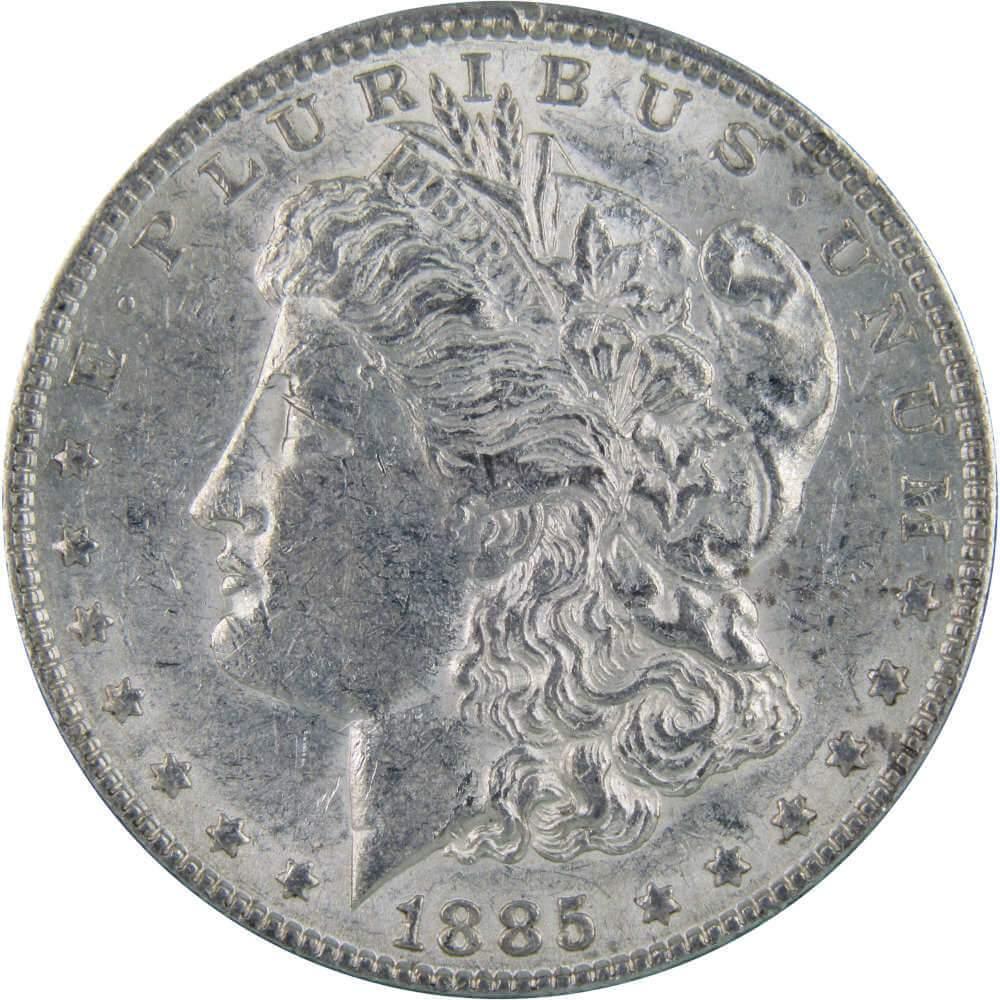 1885 Morgan Dollar AU About Uncirculated 90% Silver $1 US Coin Collectible - Morgan coin - Morgan silver dollar - Morgan silver dollar for sale - Profile Coins &amp; Collectibles