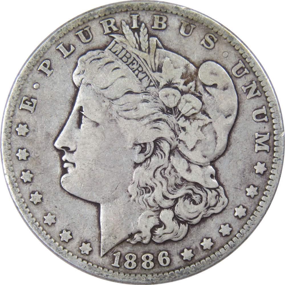 1886 Morgan Dollar F Fine 90% Silver $1 US Coin Collectible - Morgan coin - Morgan silver dollar - Morgan silver dollar for sale - Profile Coins &amp; Collectibles