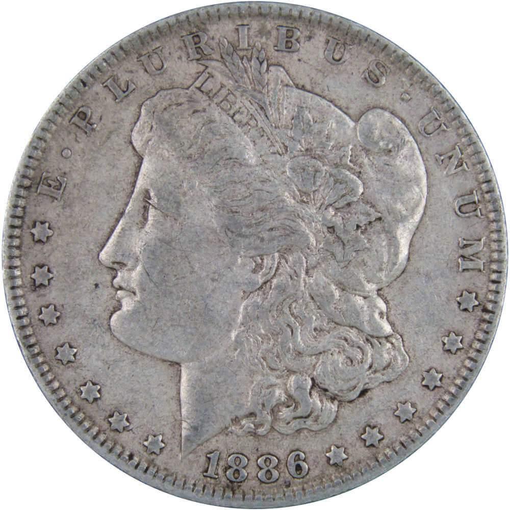 1886 Morgan Dollar VF Very Fine 90% Silver $1 US Coin Collectible - Morgan coin - Morgan silver dollar - Morgan silver dollar for sale - Profile Coins &amp; Collectibles