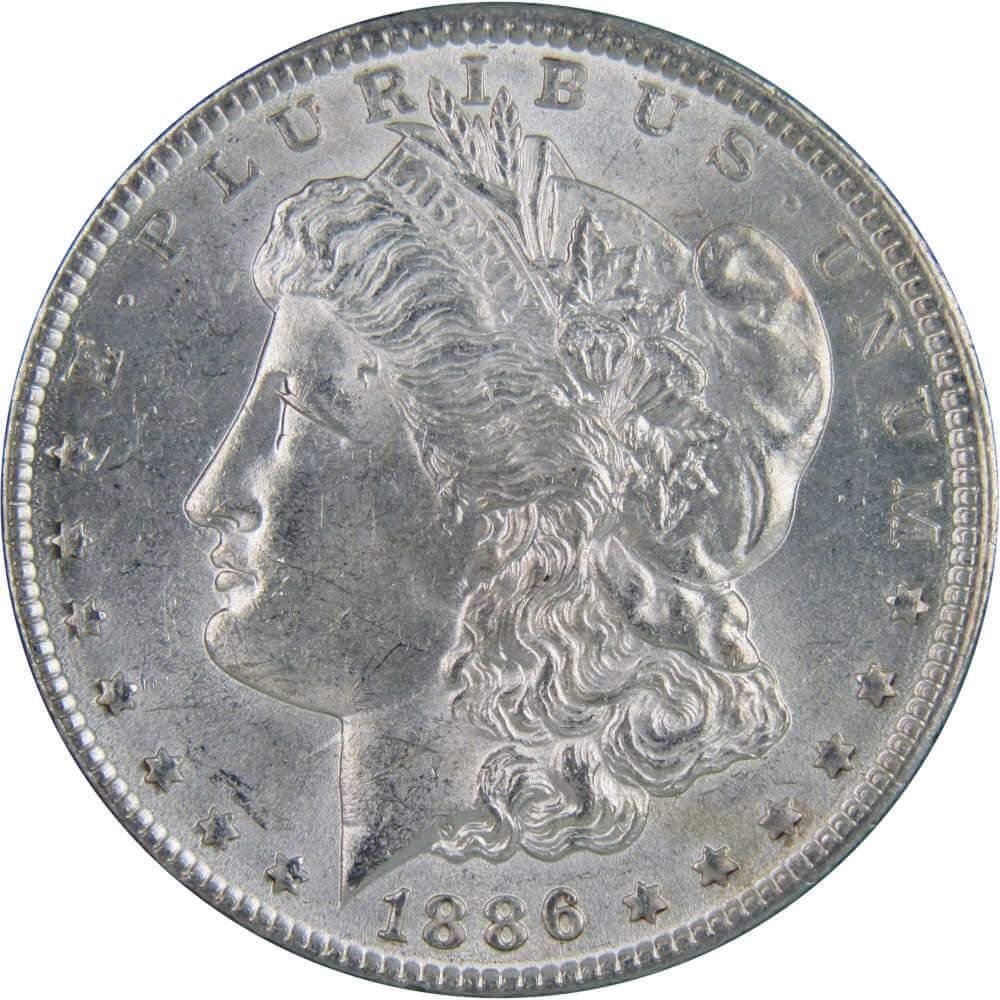 1886 Morgan Dollar AU About Uncirculated 90% Silver $1 US Coin Collectible - Morgan coin - Morgan silver dollar - Morgan silver dollar for sale - Profile Coins &amp; Collectibles