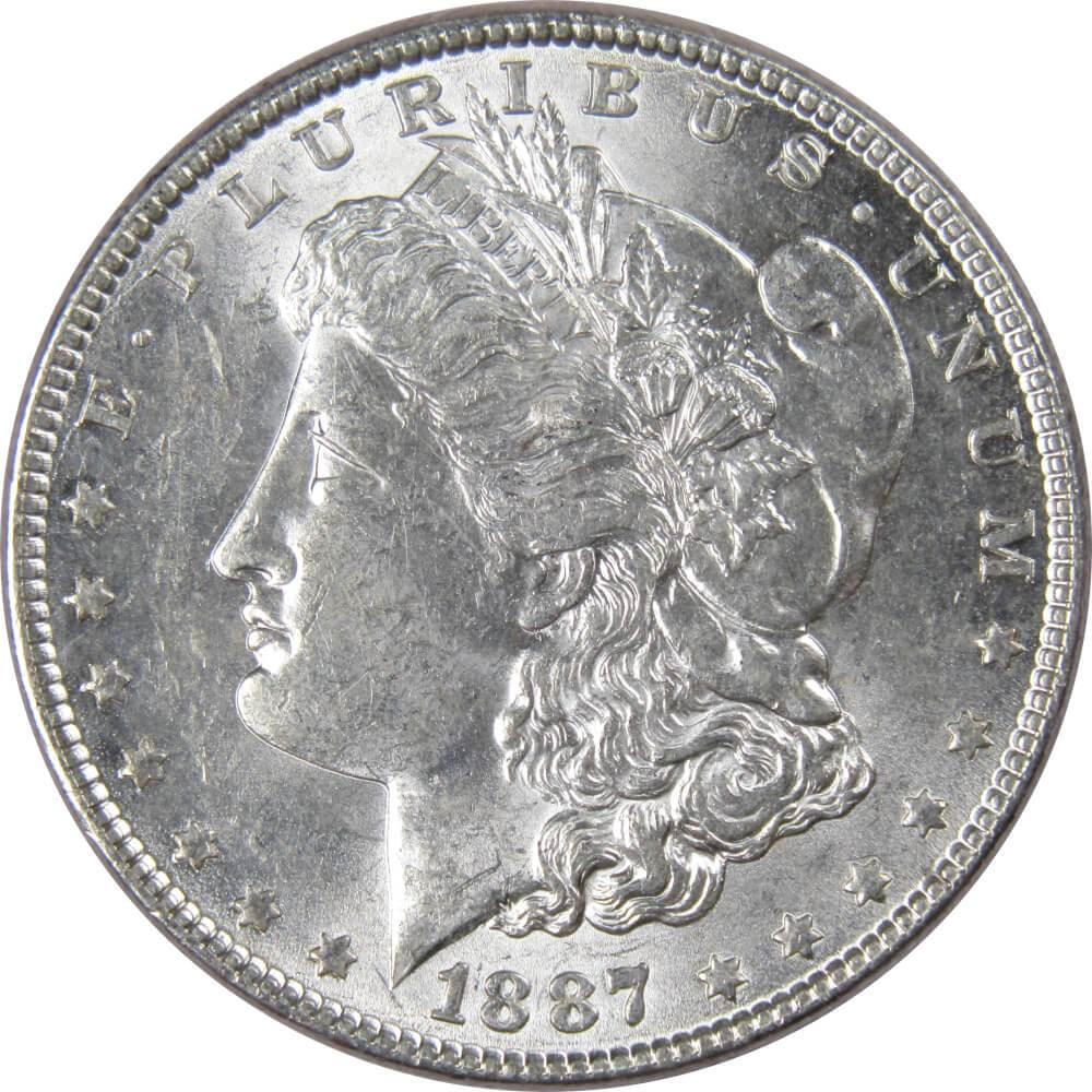 1887 Morgan Dollar AU About Uncirculated 90% Silver $1 US Coin Collectible - Morgan coin - Morgan silver dollar - Morgan silver dollar for sale - Profile Coins &amp; Collectibles