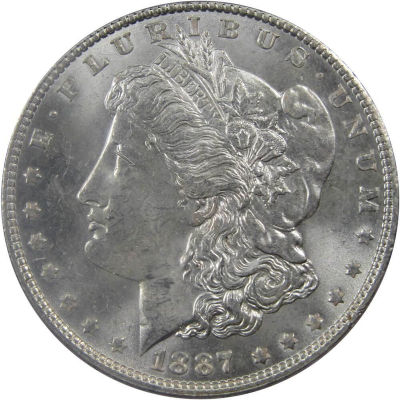 1887 Morgan Dollar Choice About Uncirculated 90% Silver $1 US Coin Collectible - Morgan coin - Morgan silver dollar - Morgan silver dollar for sale - Profile Coins &amp; Collectibles