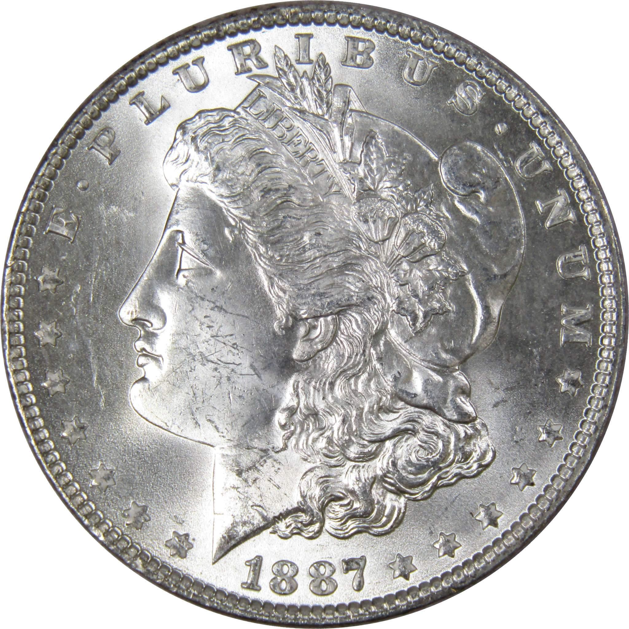 1887 Morgan Dollar BU Choice Uncirculated Mint State 90% Silver $1 US Coin - Morgan coin - Morgan silver dollar - Morgan silver dollar for sale - Profile Coins &amp; Collectibles