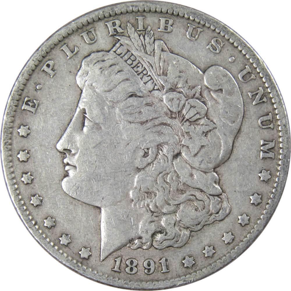 1891 Morgan Dollar F Fine 90% Silver $1 US Coin Collectible - Morgan coin - Morgan silver dollar - Morgan silver dollar for sale - Profile Coins &amp; Collectibles