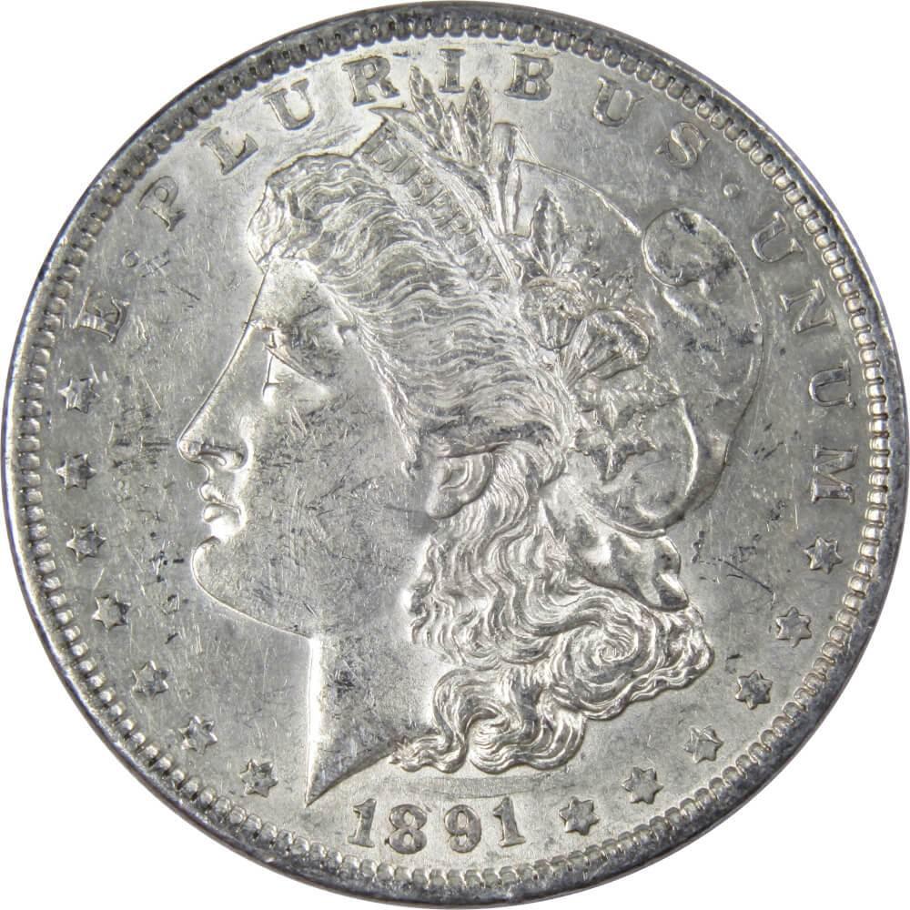 1891 Morgan Dollar AU About Uncirculated 90% Silver $1 US Coin Collectible - Morgan coin - Morgan silver dollar - Morgan silver dollar for sale - Profile Coins &amp; Collectibles