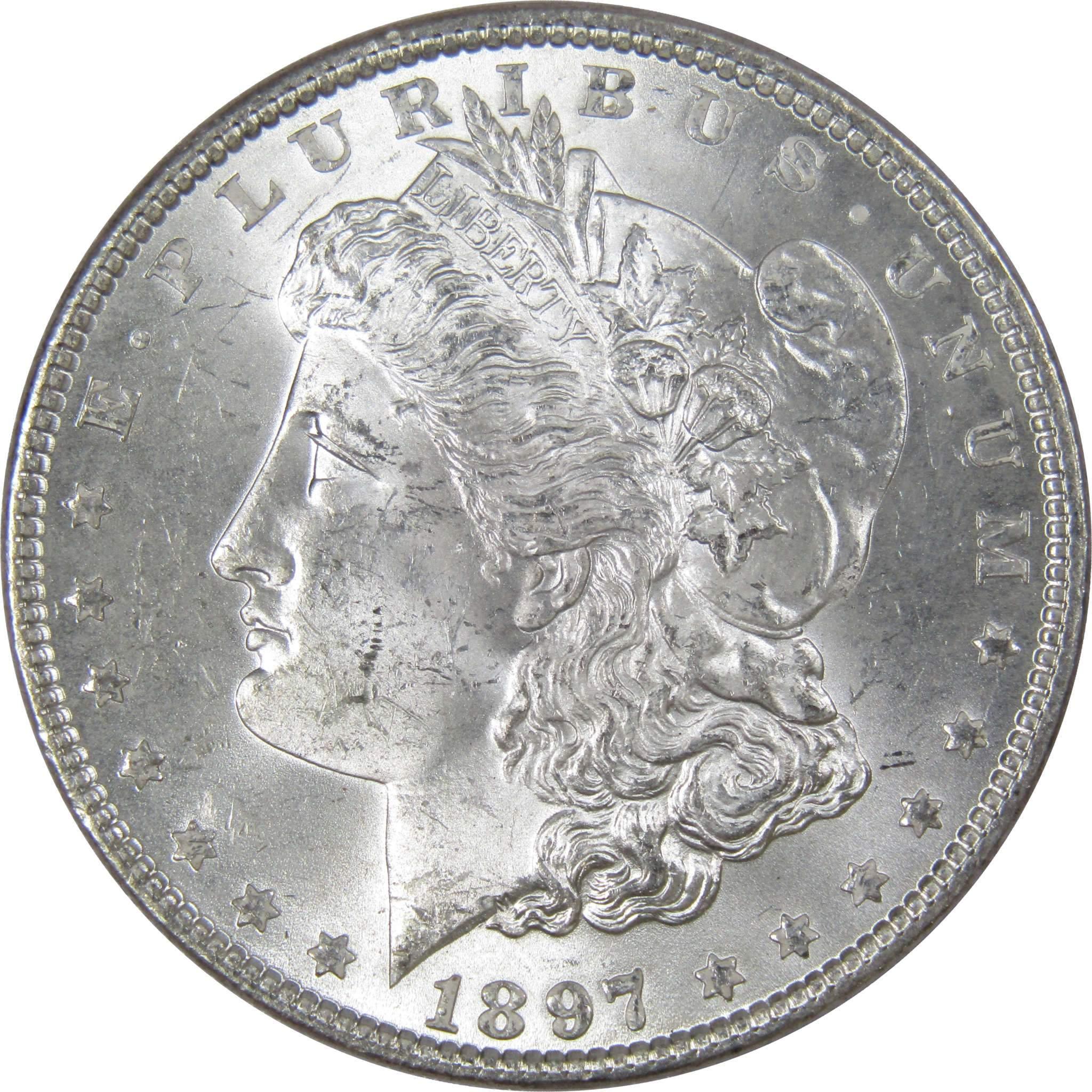 1897 Morgan Dollar BU Uncirculated Mint State 90% Silver $1 US Coin Collectible - Morgan coin - Morgan silver dollar - Morgan silver dollar for sale - Profile Coins &amp; Collectibles