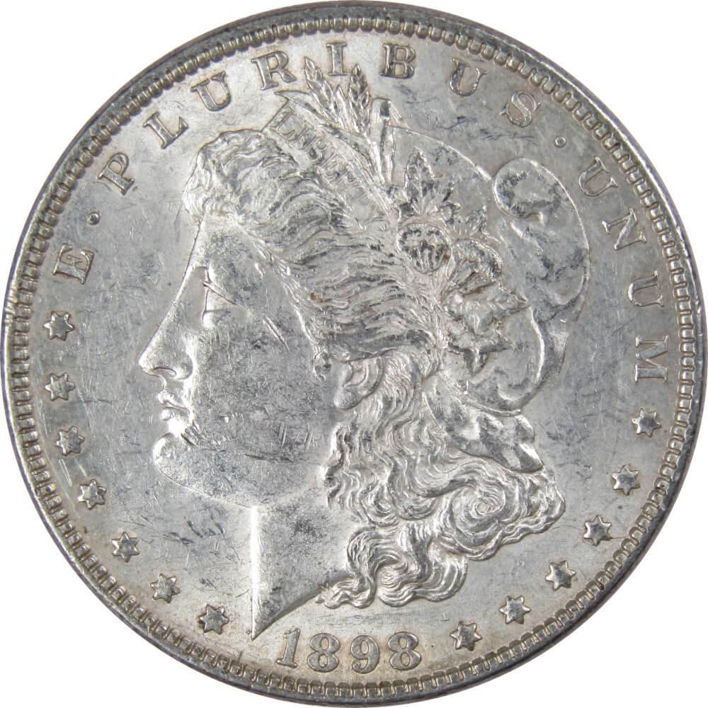 1898 Morgan Dollar AU About Uncirculated 90% Silver $1 US Coin Collectible - Morgan coin - Morgan silver dollar - Morgan silver dollar for sale - Profile Coins &amp; Collectibles