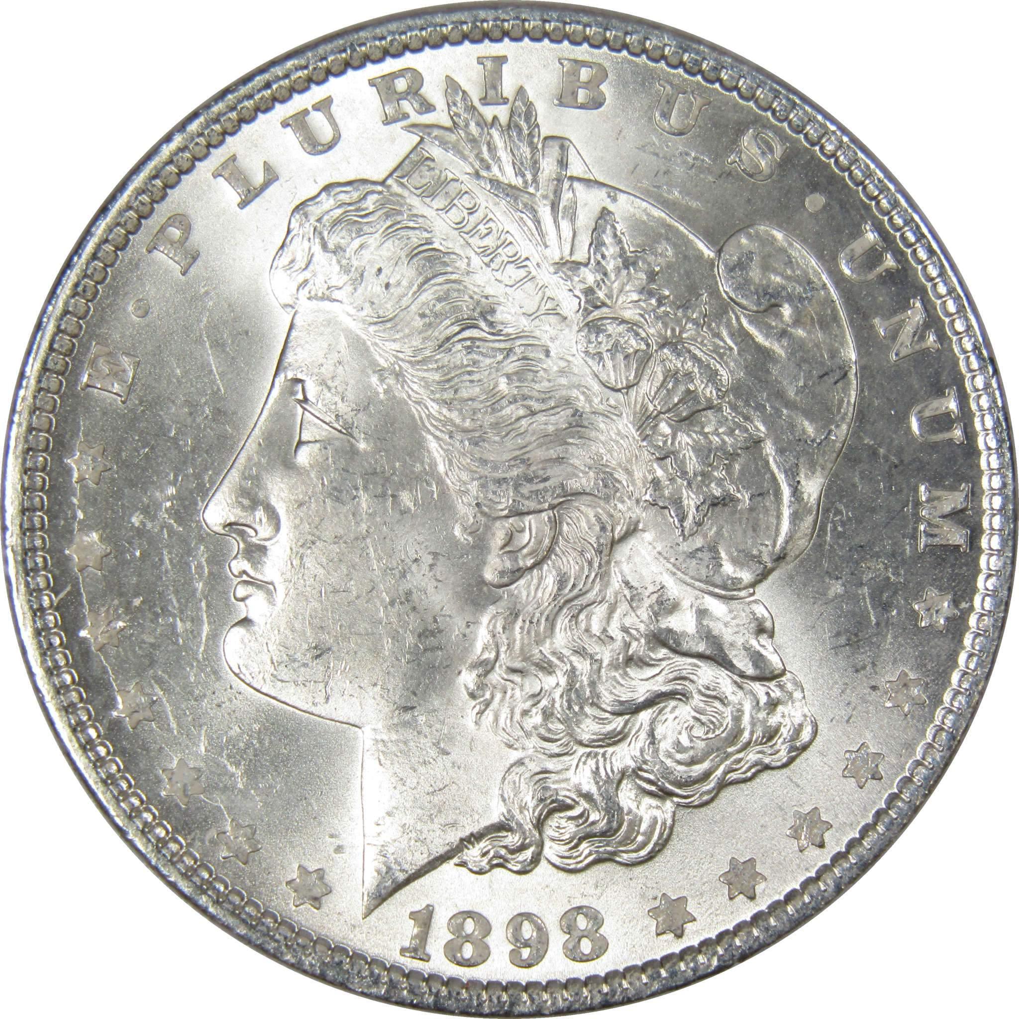 1898 Morgan Dollar BU Uncirculated Mint State 90% Silver $1 US Coin Collectible - Morgan coin - Morgan silver dollar - Morgan silver dollar for sale - Profile Coins &amp; Collectibles