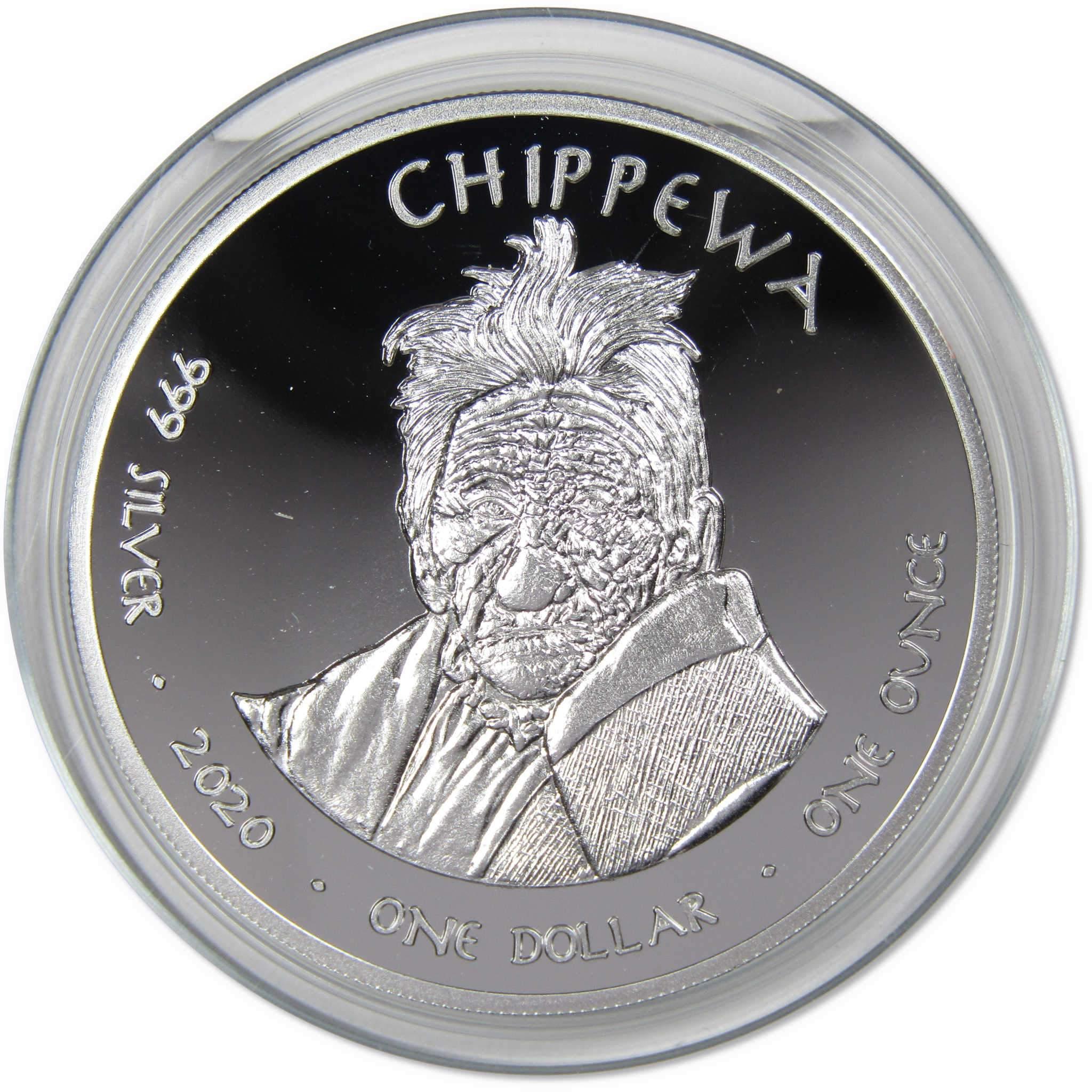 2020 Native American Jamul Chippewa North Dakota Eagle 1 oz .999 Silver $1 Proof