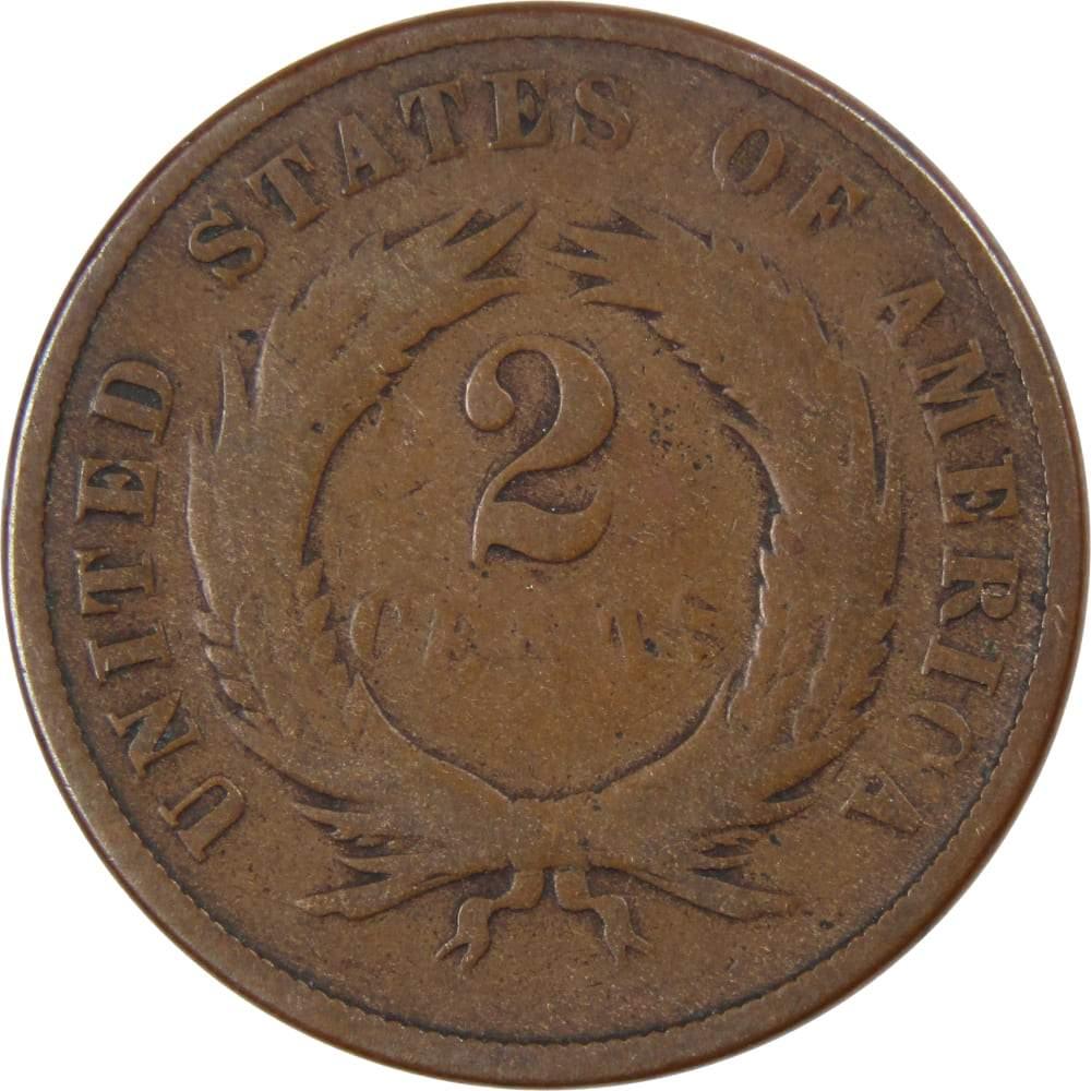 1870 Two Cent Piece G Good Bronze 2c US Type Coin Collectible