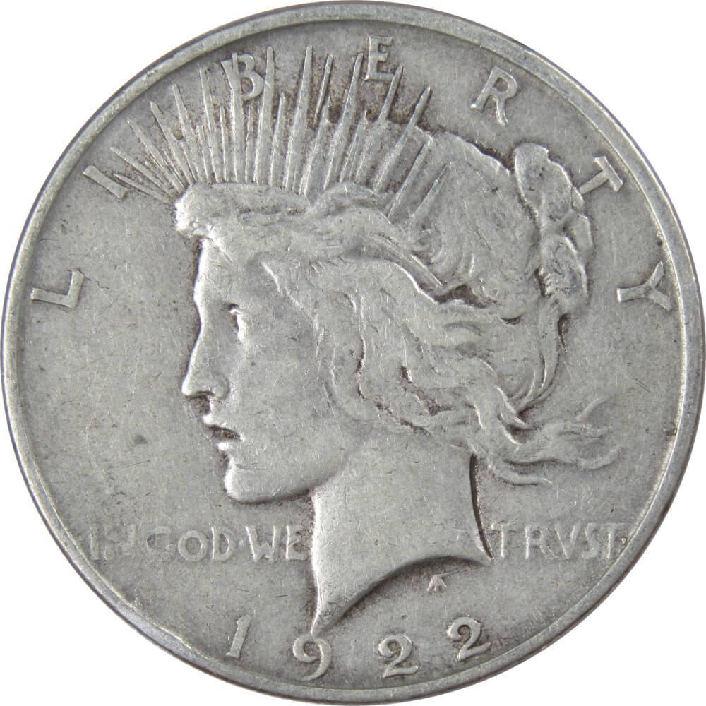 1922 D Peace Dollar F Fine 90% Silver $1 US Coin Collectible