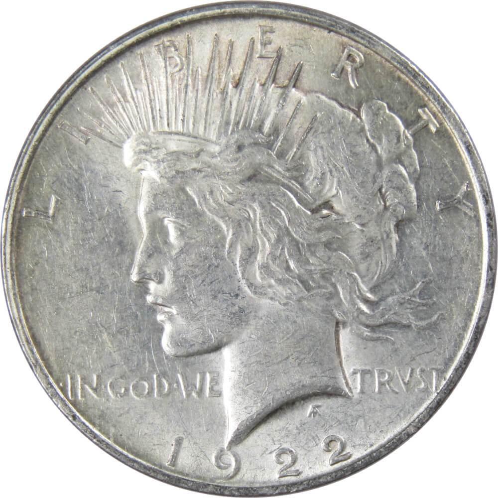 1922 D Peace Dollar AU About Uncirculated 90% Silver $1 US Coin Collectible