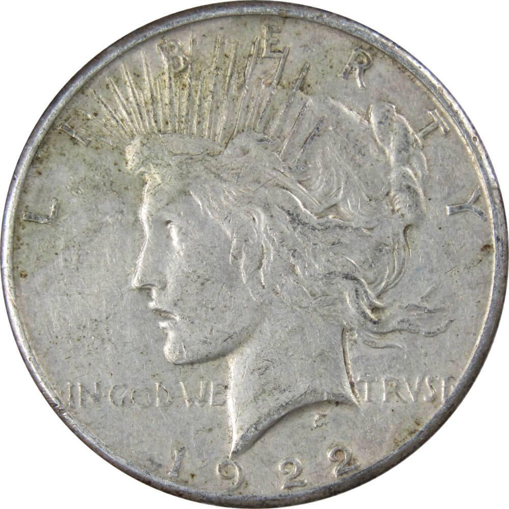 1922 S Peace Dollar F Fine 90% Silver $1 US Coin Collectible