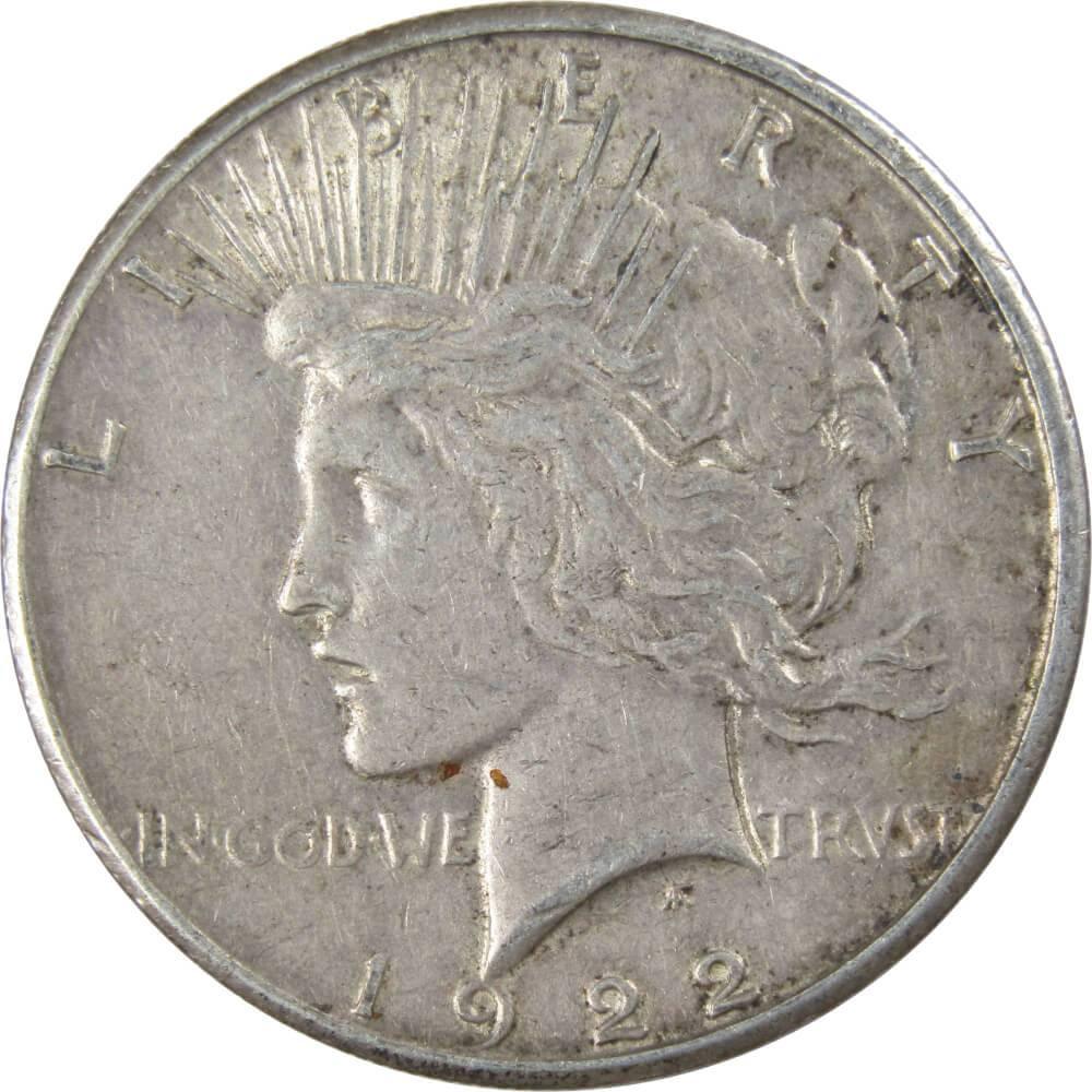 1922 S Peace Dollar VF Very Fine 90% Silver $1 US Coin Collectible