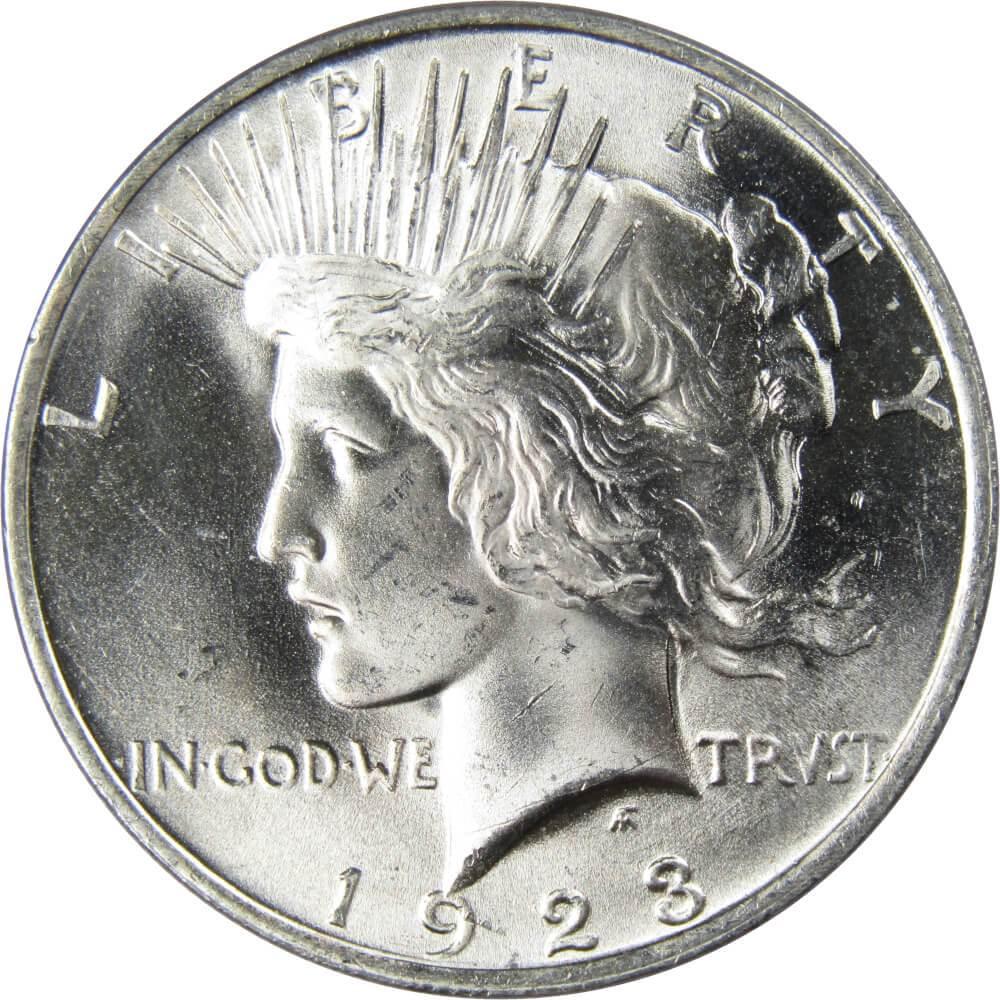 1923 Peace Dollar BU Uncirculated Mint State 90% Silver $1 US Coin Collectible