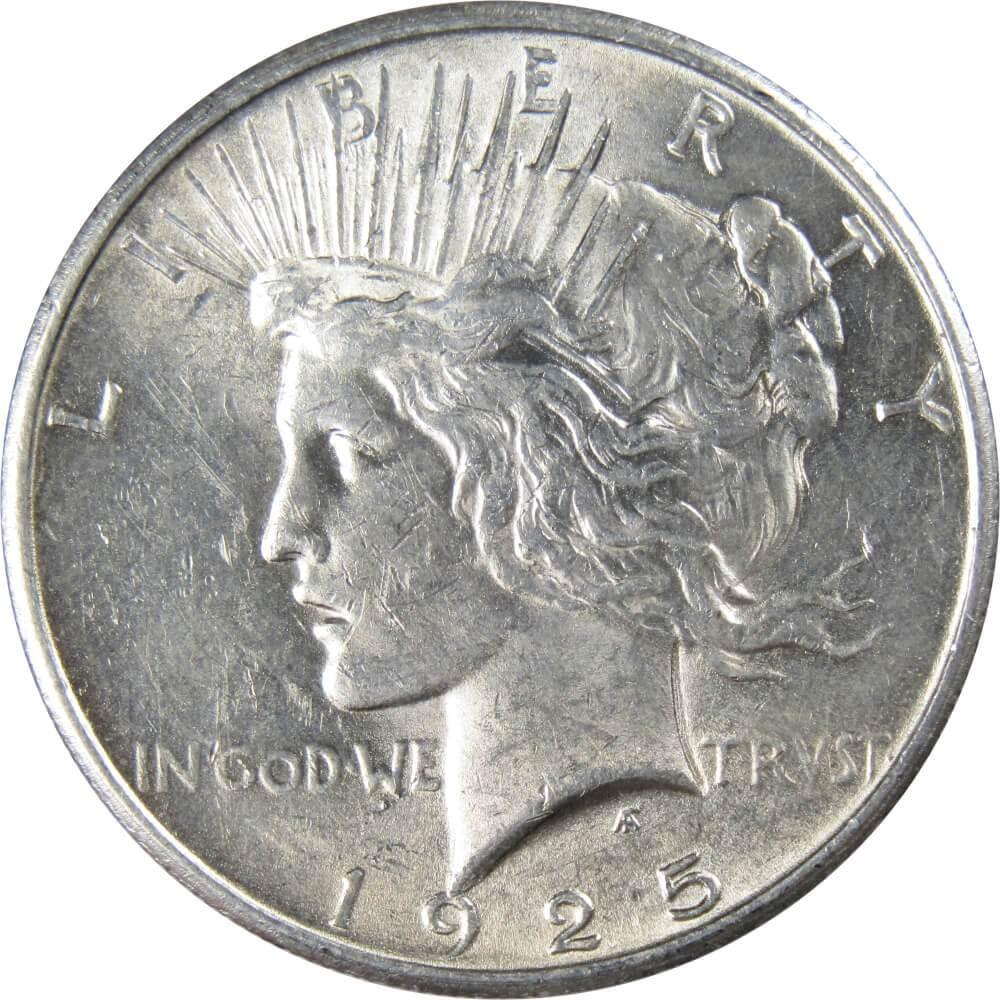 1925 Peace Dollar AU About Uncirculated 90% Silver $1 US Coin Collectible