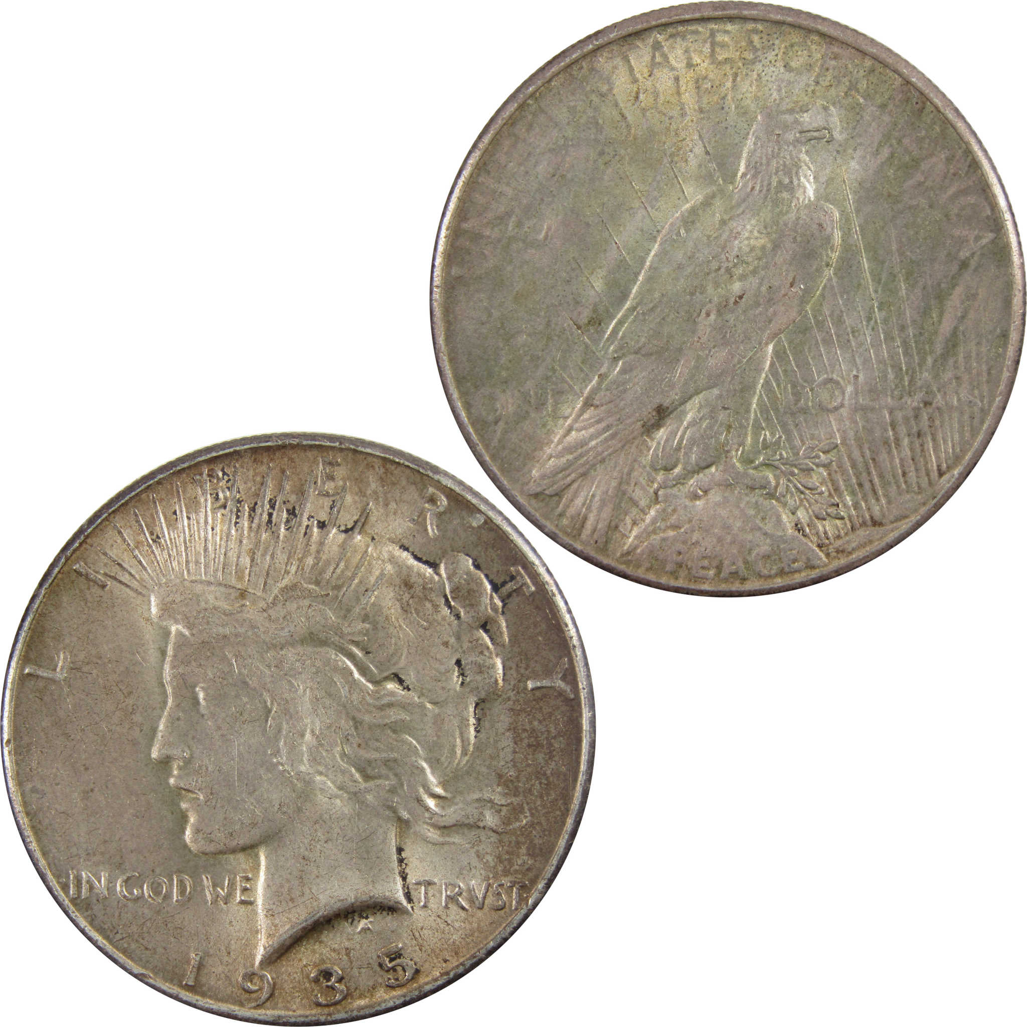 1935 Peace Dollar AU About Uncirculated 90% Silver $1 Coin SKU:I5409