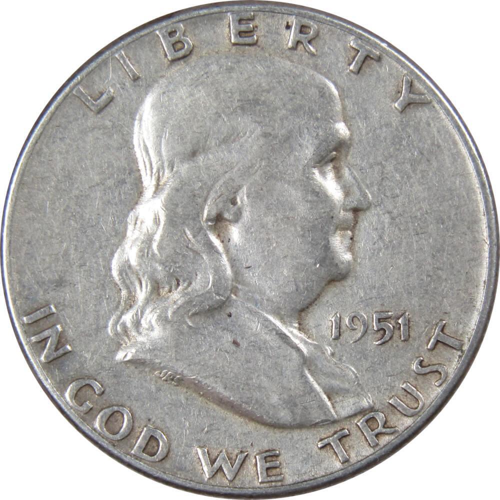 1951 Franklin Half Dollar AG About Good 90% Silver 50c US Coin Collectible