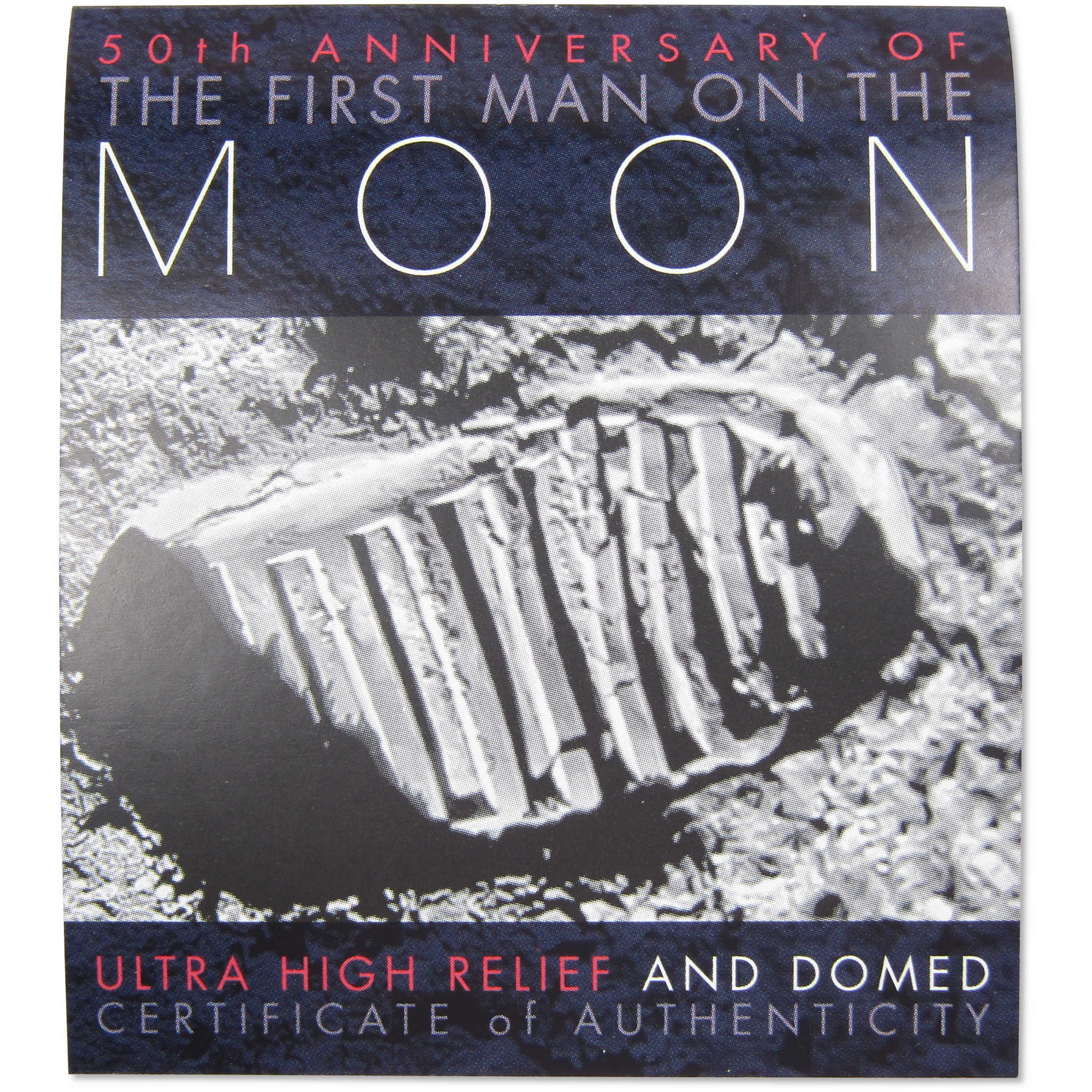 First Man On The Moon 2 oz .999 Silver Crown Proof Domed Ultra High Relief COA