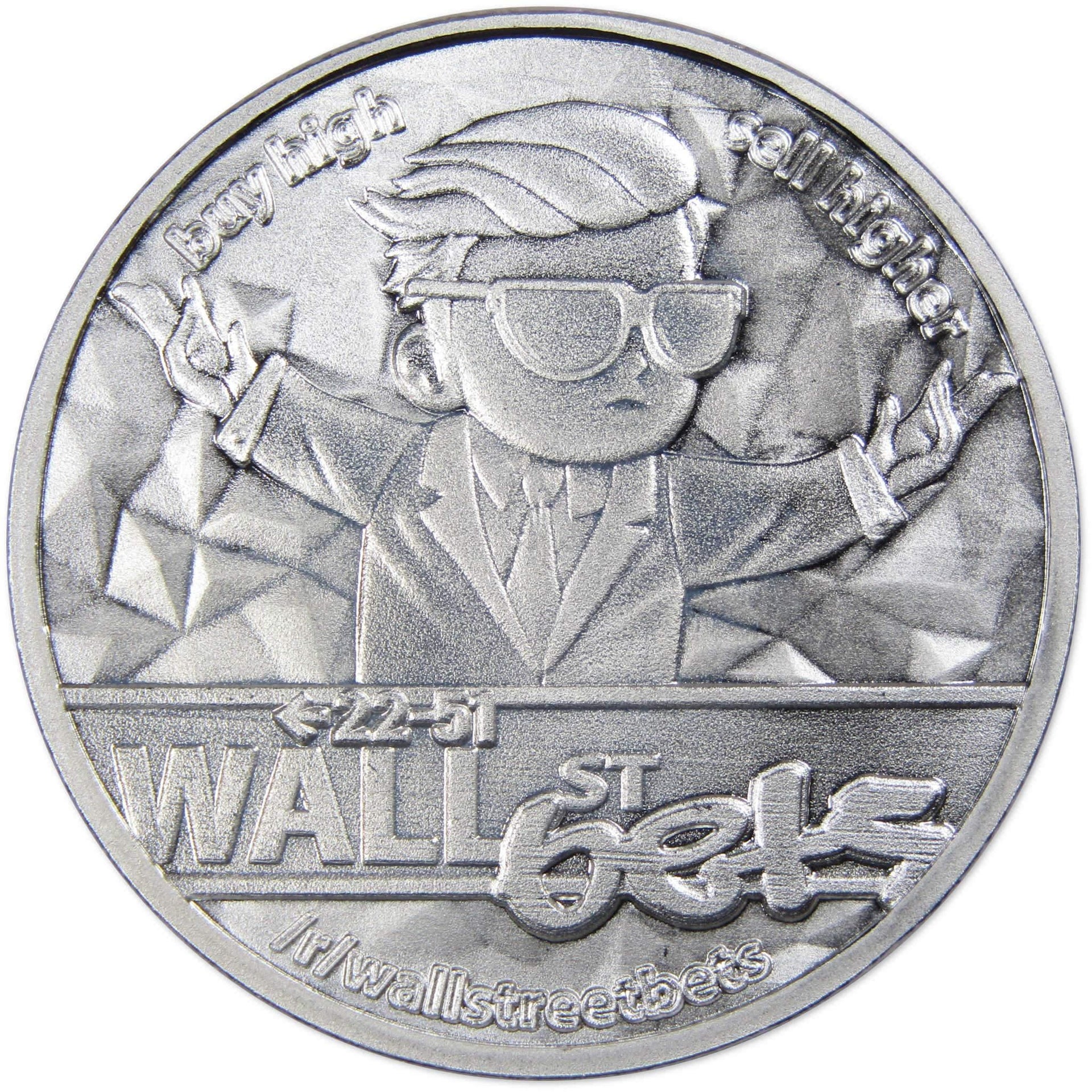 Wall Street Bets 1 oz .999 Fine Silver Round WallStreetBets 2021