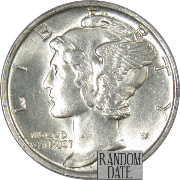 Mercury Dime Random Date AU About Uncirculated 90% Silver 10c US Coin - Mercury Dimes - Winged Liberty Dime - Profile Coins &amp; Collectibles