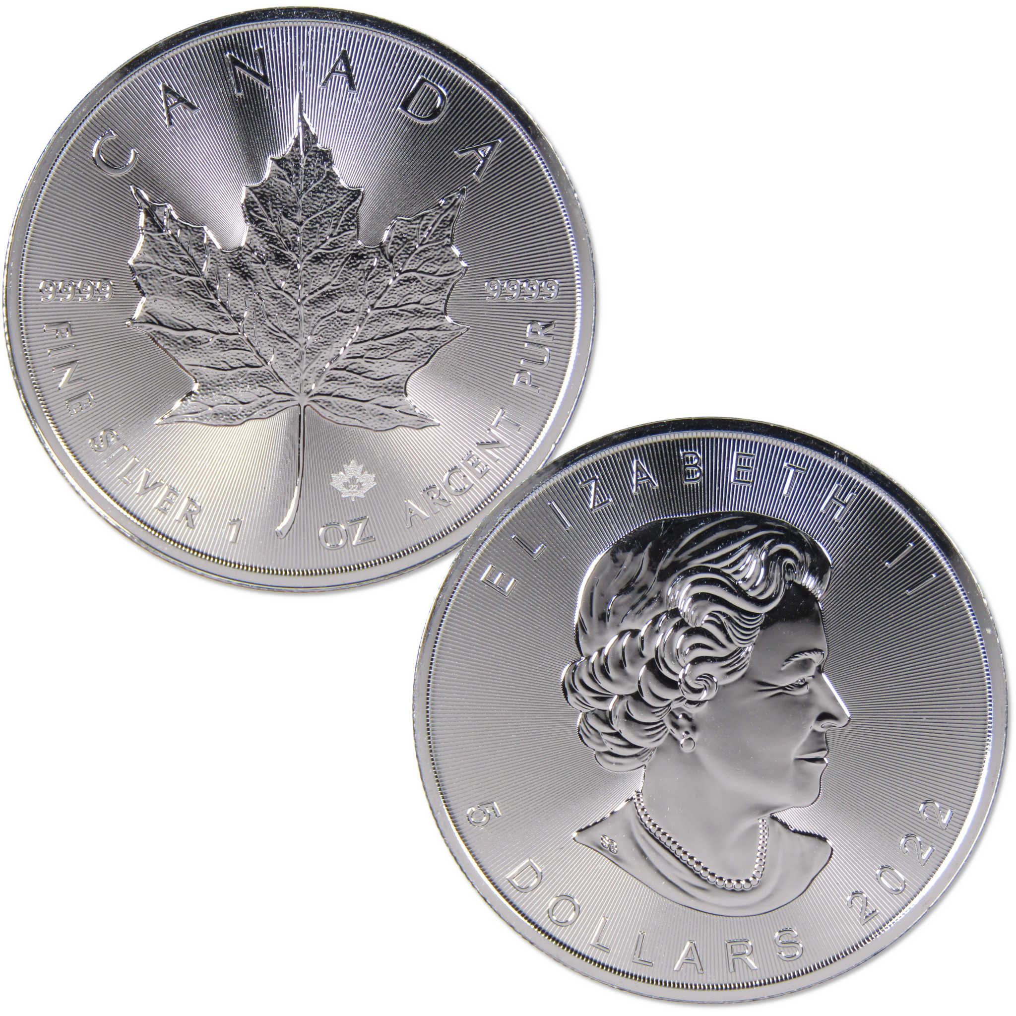 2022 Canadian Maple Leaf BU 1 oz .9999 Silver $5 Coin