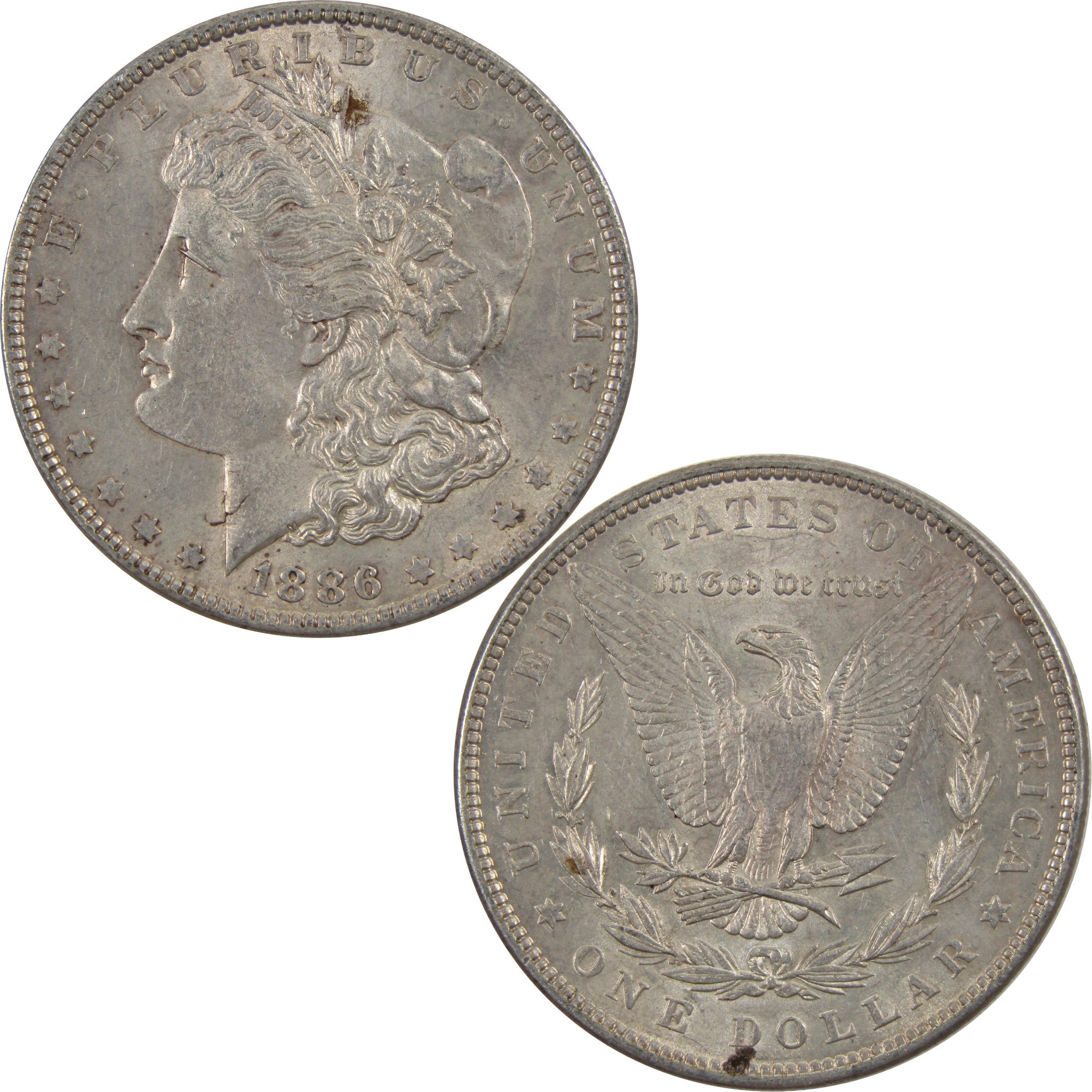 1886 Morgan Dollar AU About Uncirculated 90% Silver $1 Coin SKU:I5487 - Morgan coin - Morgan silver dollar - Morgan silver dollar for sale - Profile Coins &amp; Collectibles
