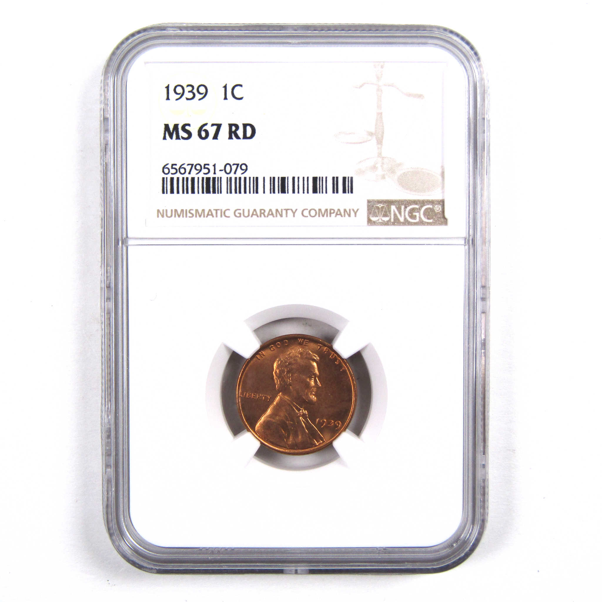 1939 Lincoln Wheat Cent MS 67 RD NGC Penny 1c Uncirculated SKU:I3133