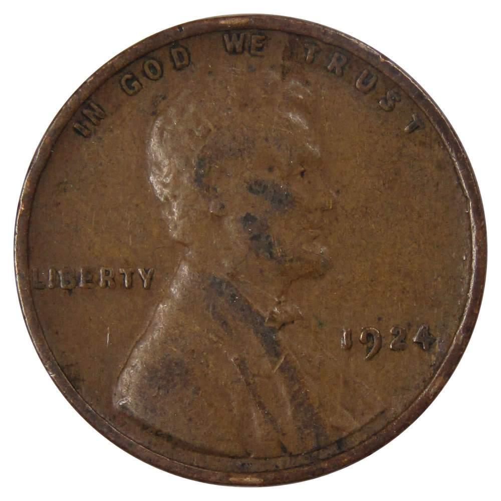 1924 Lincoln Wheat Cent VF Very Fine Bronze Penny 1c Coin Collectible