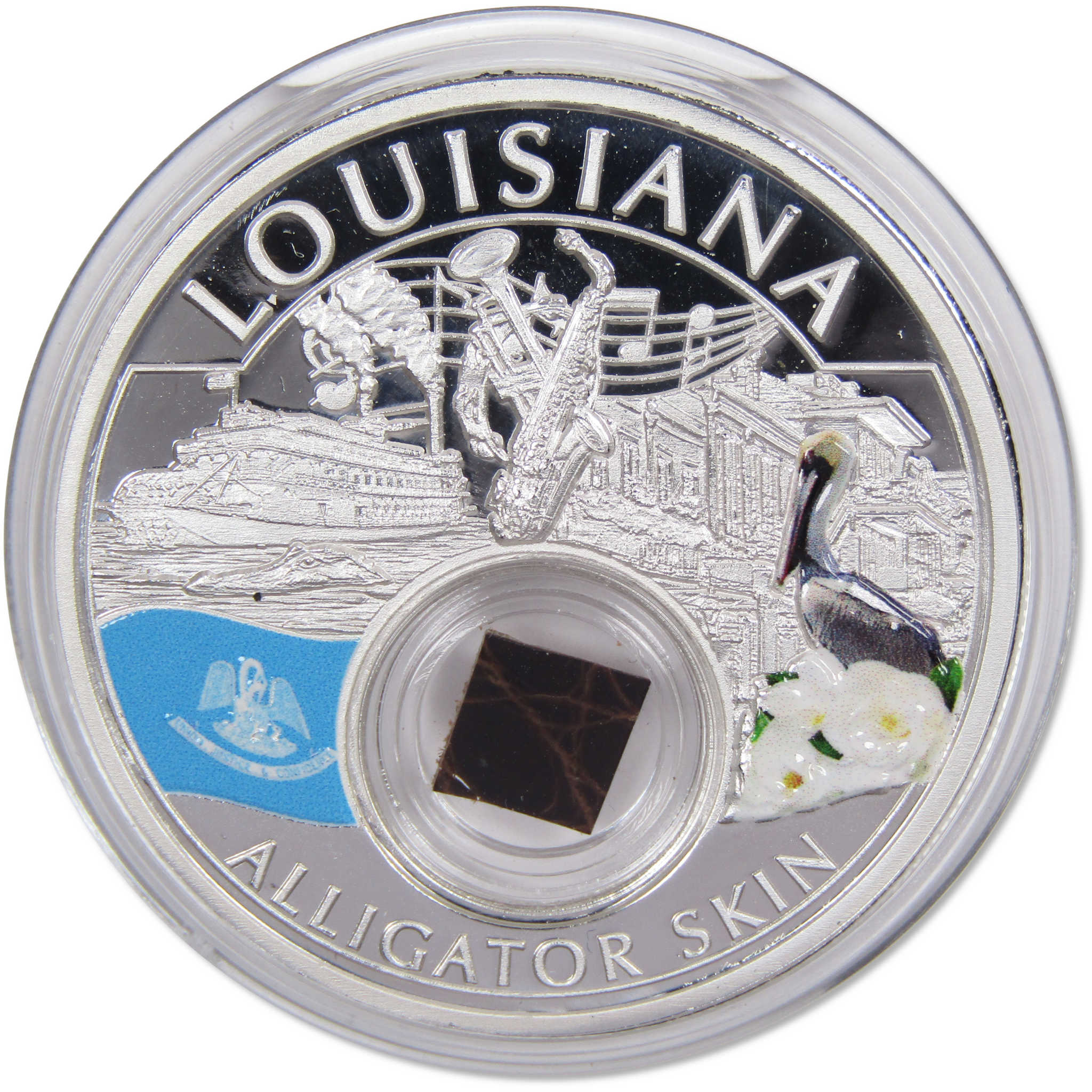 2021 Native American Mesa Grande Louisiana Alligator Skin 1 oz Silver $10 Proof