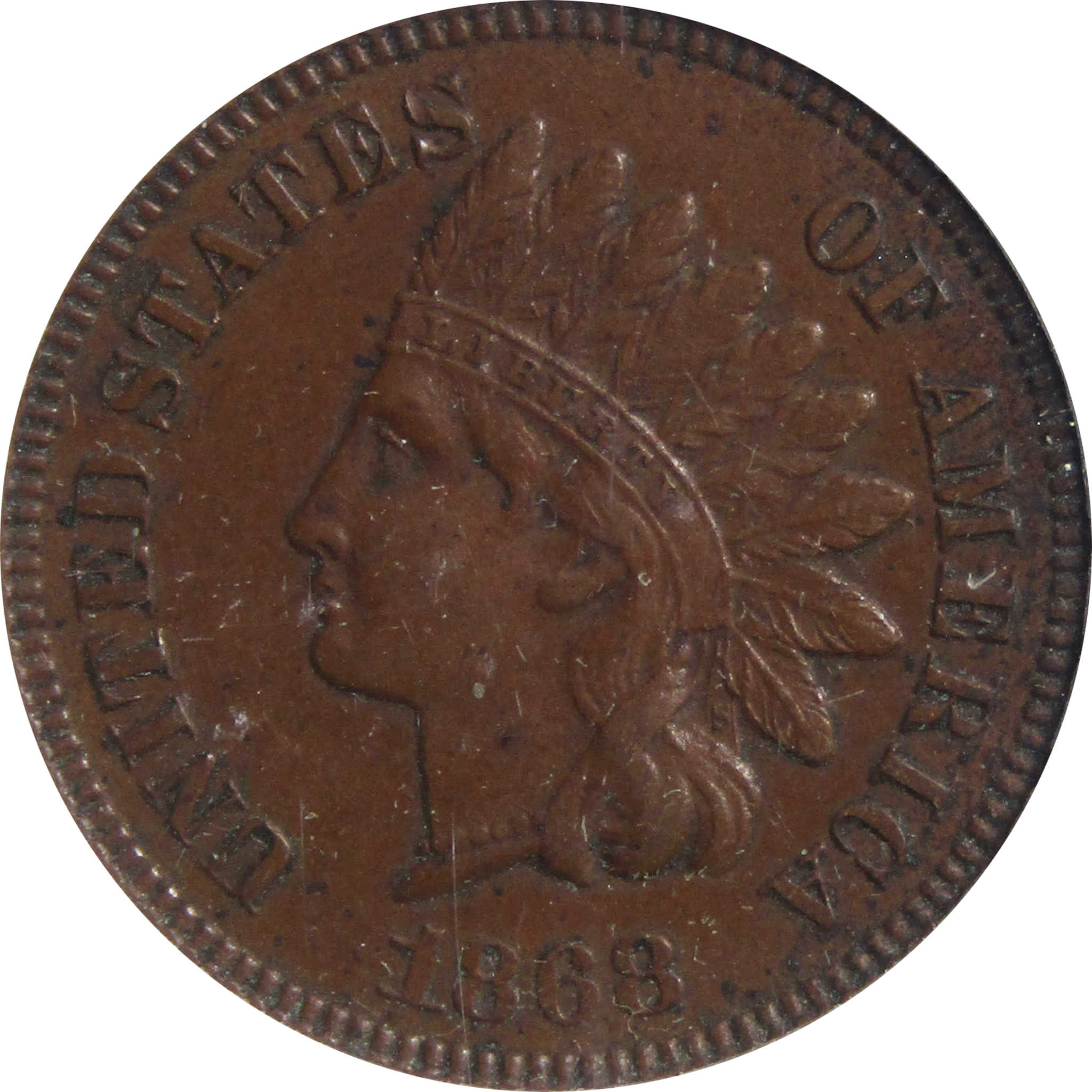 1868 Indian Head Cent AU 55 PCGS Penny 1c US Coin SKU:I2955