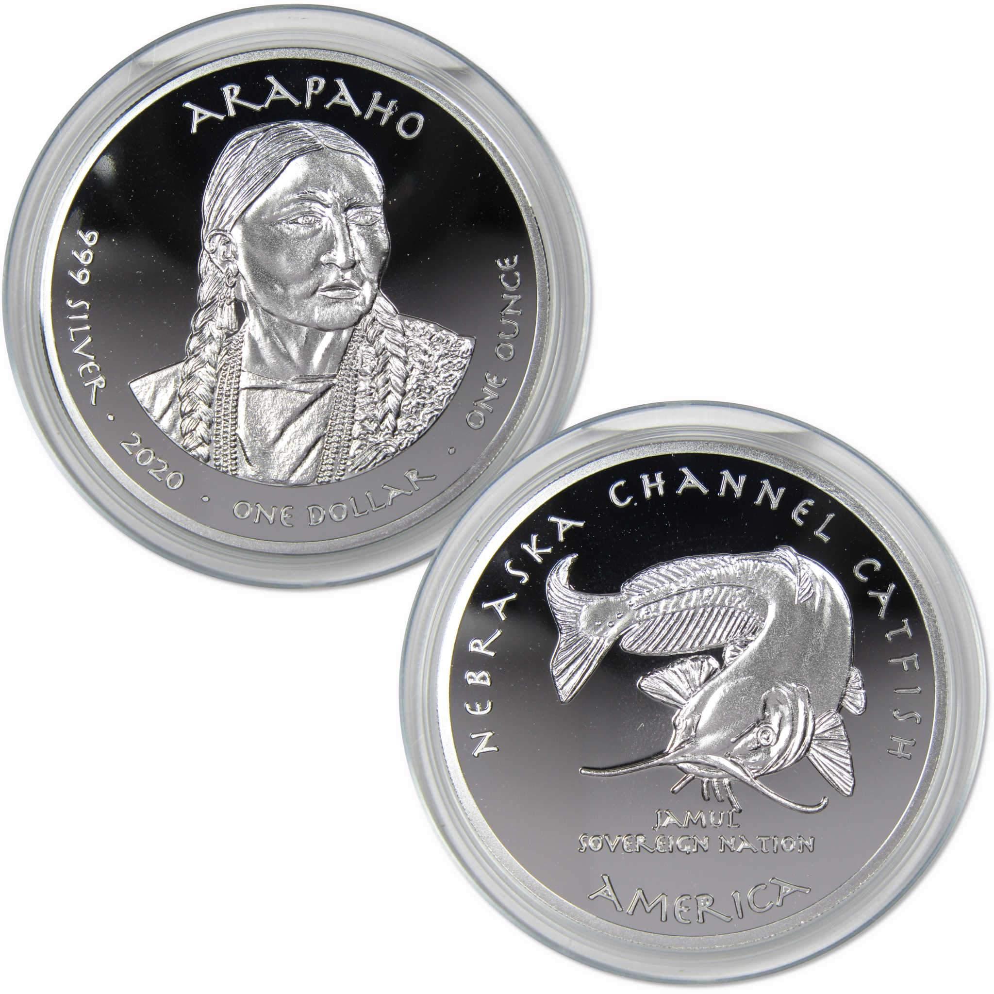 2020 Native American Jamul Arapaho Channel Catfish 1 oz .999 Silver $1 Proof