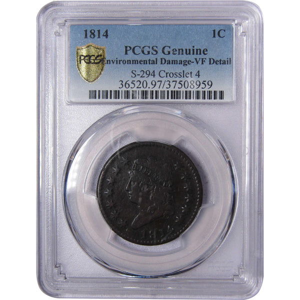 1814 Classic Head Large Cent VF Details PCGS Copper Penny 1c Type Coin - Profile Coins & Collectibles 