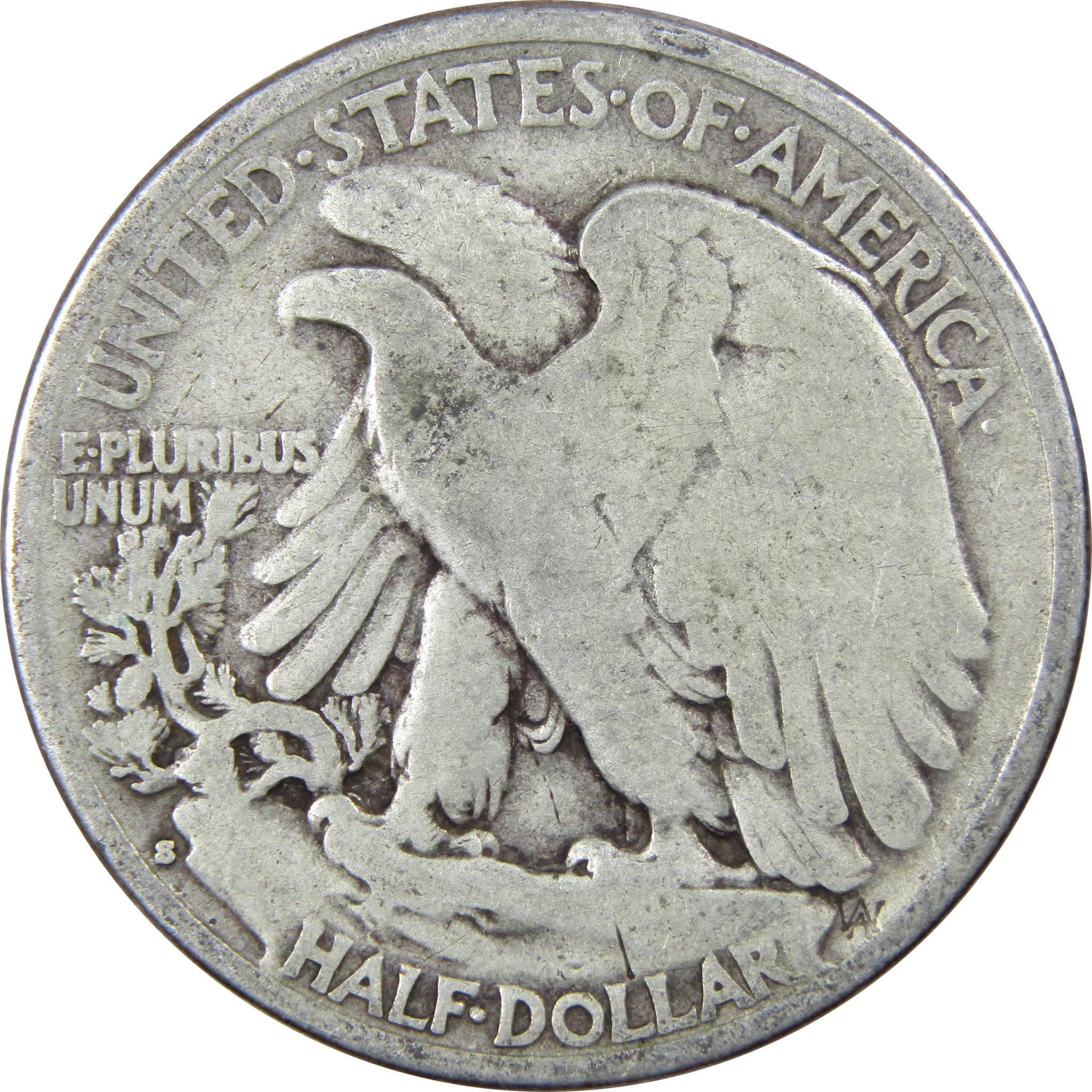 1934 S Liberty Walking Half Dollar AG About Good 90% Silver 50c US Coin