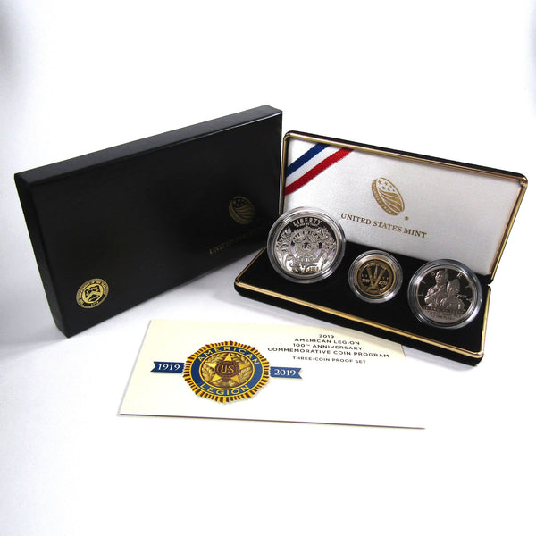 American Legion 100th Anniversary Commemorative 3 Coin Proof Set 2019 OGP COA - US Commemorative Coins - Profile Coins &amp; Collectibles