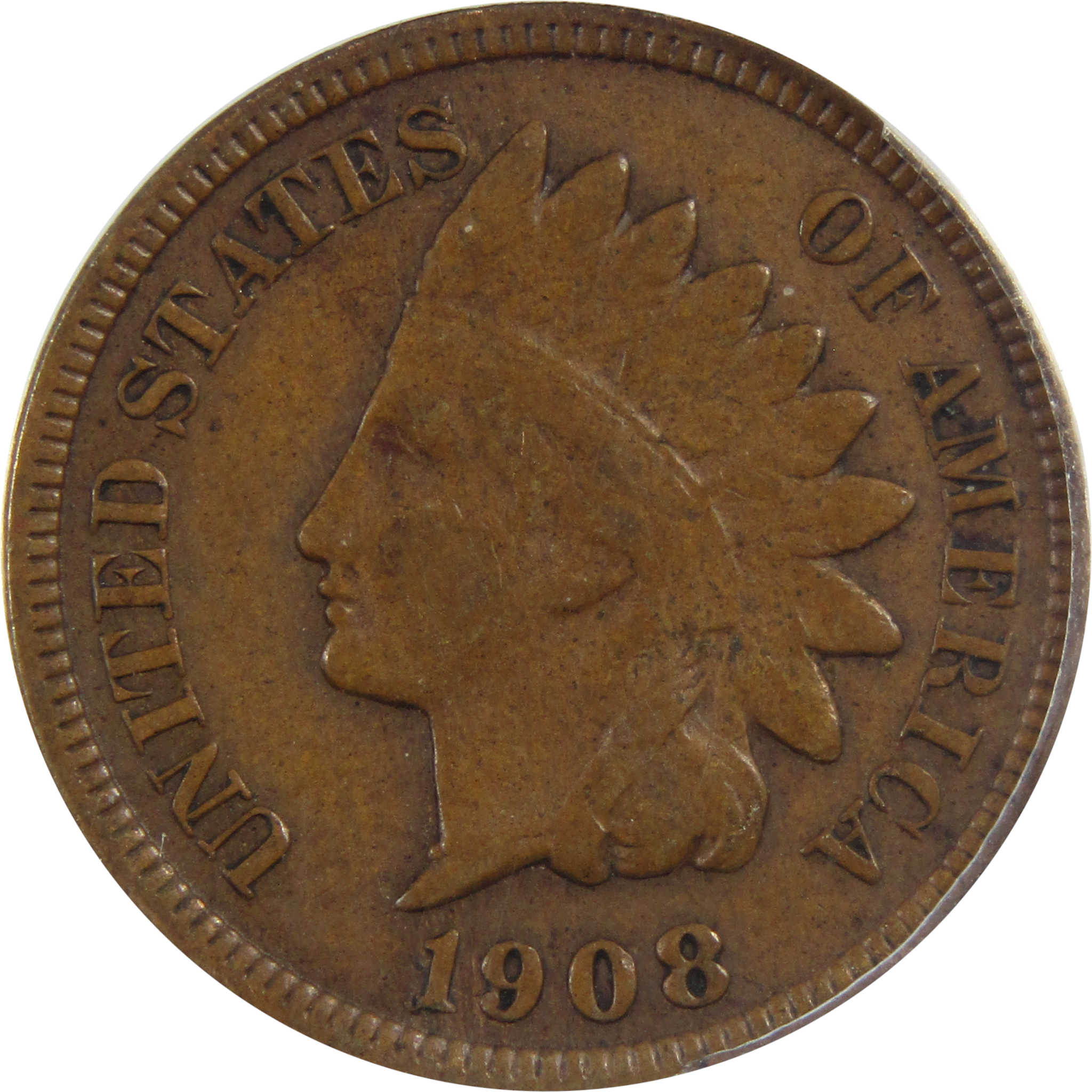 1908 S Indian Head Cent F 12 ANACS Penny 1c Coin SKU:I5692