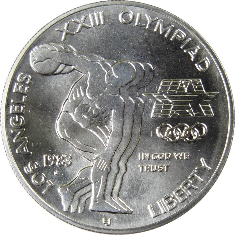 LA Olympiad Discus Thrower Commemorative 1983 S 90% Silver Dollar BU $1 Coin