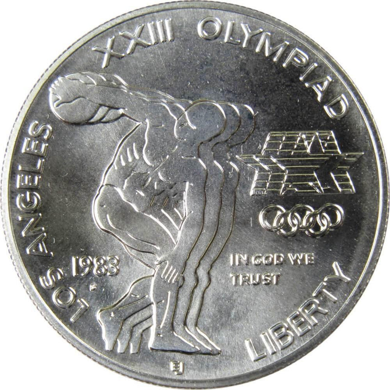 LA Olympiad Discus Thrower Commemorative 1983 S 90% Silver Dollar BU $1 Coin - US Commemorative Coins - Profile Coins &amp; Collectibles